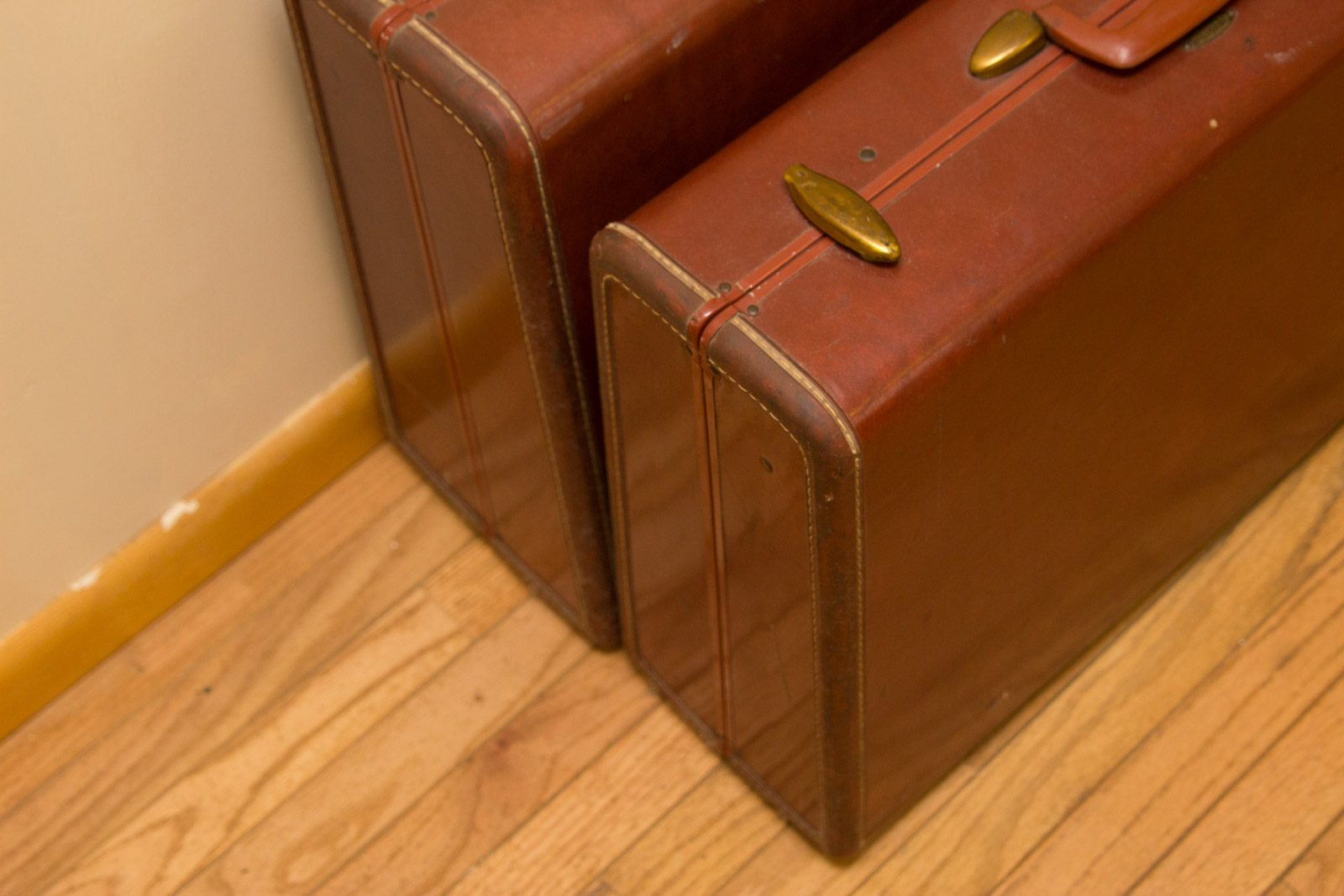 Four Red Leather Luggage by Samsonite Shwayder Bros