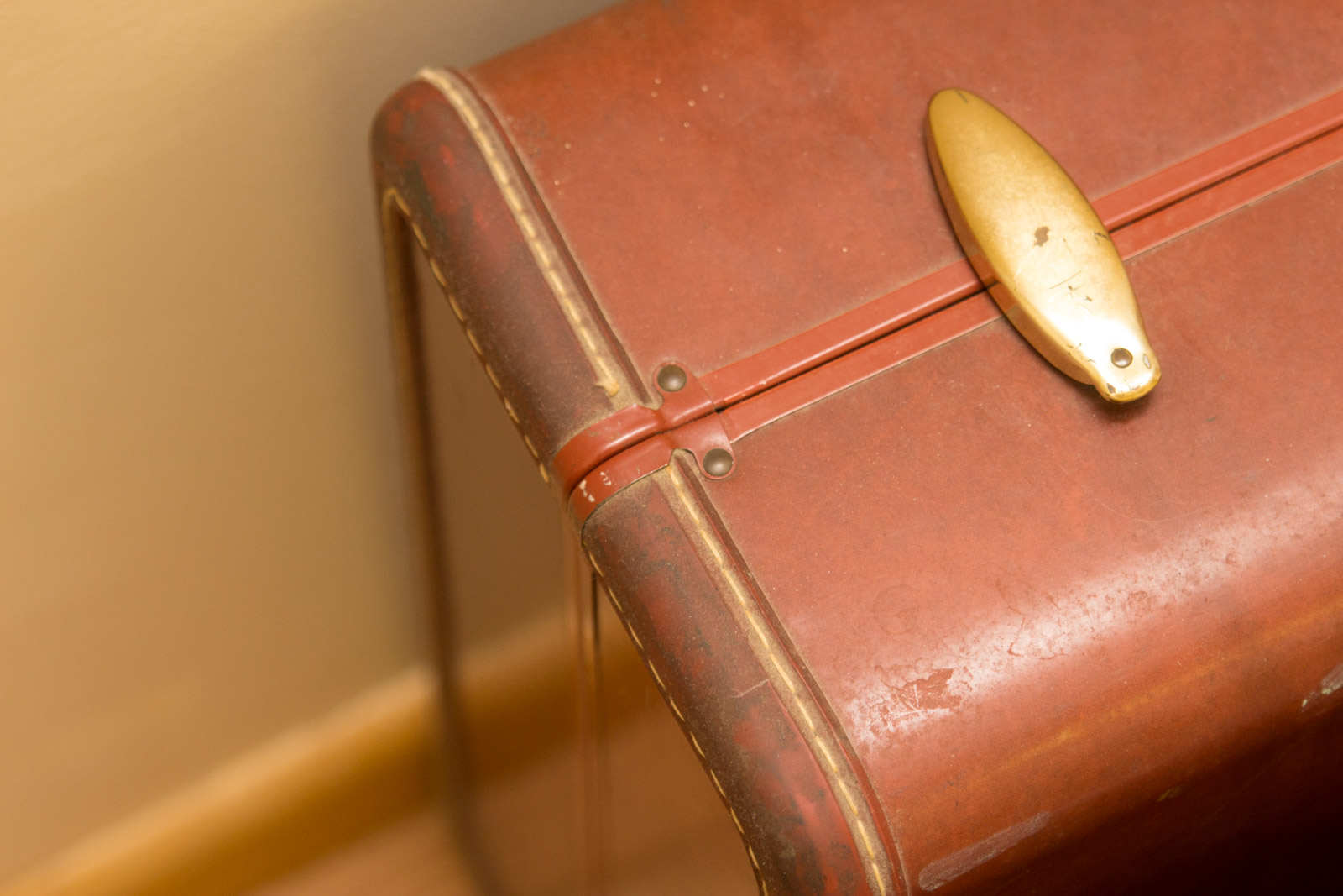 Four Red Leather Luggage by Samsonite Shwayder Bros