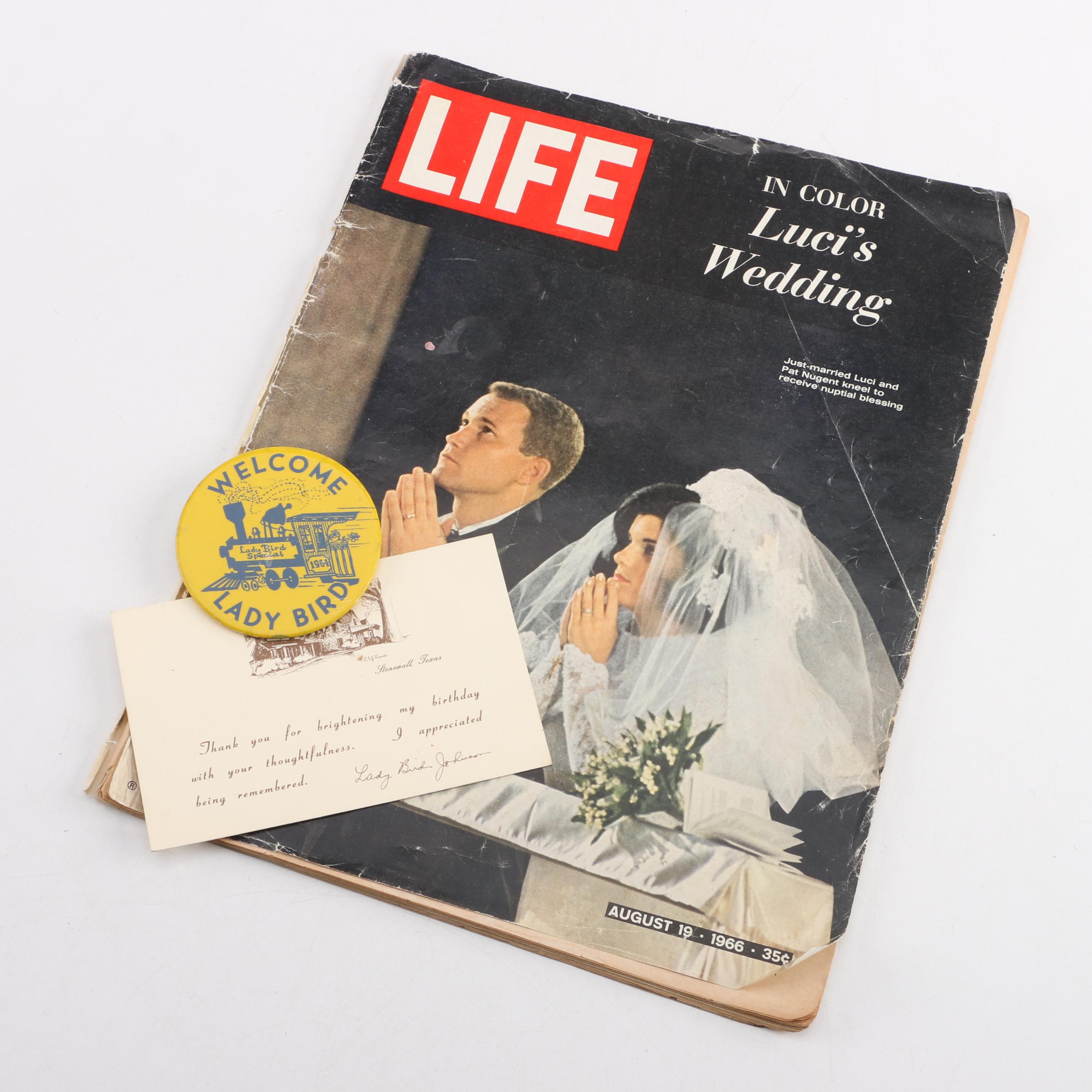 1964 Lady Bird Johnson Campaign and Luci Baines Johnson Memorabilia