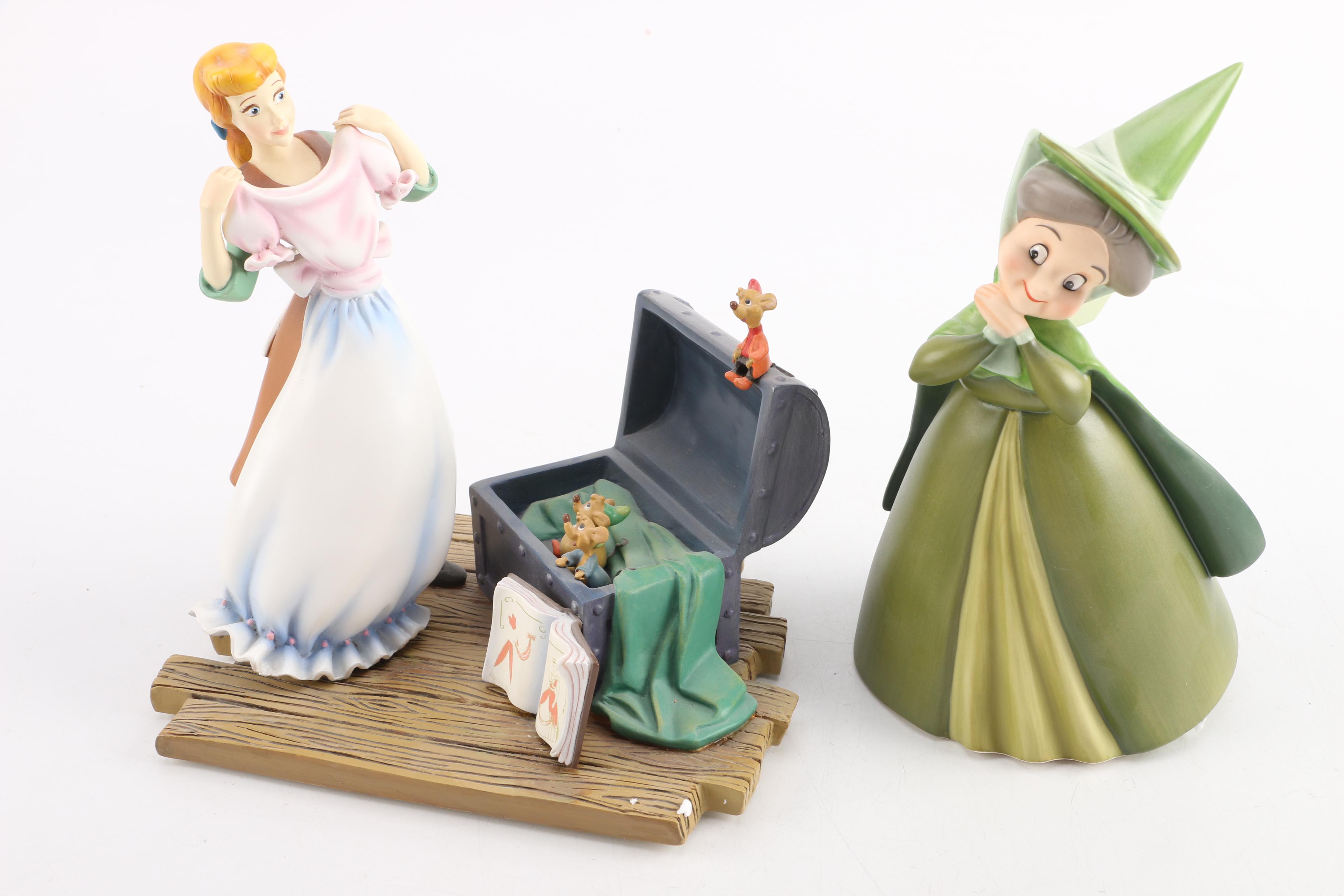 Walt Disney Figurine Collection Including Bambi, Dumbo, Cinderella in Boxes