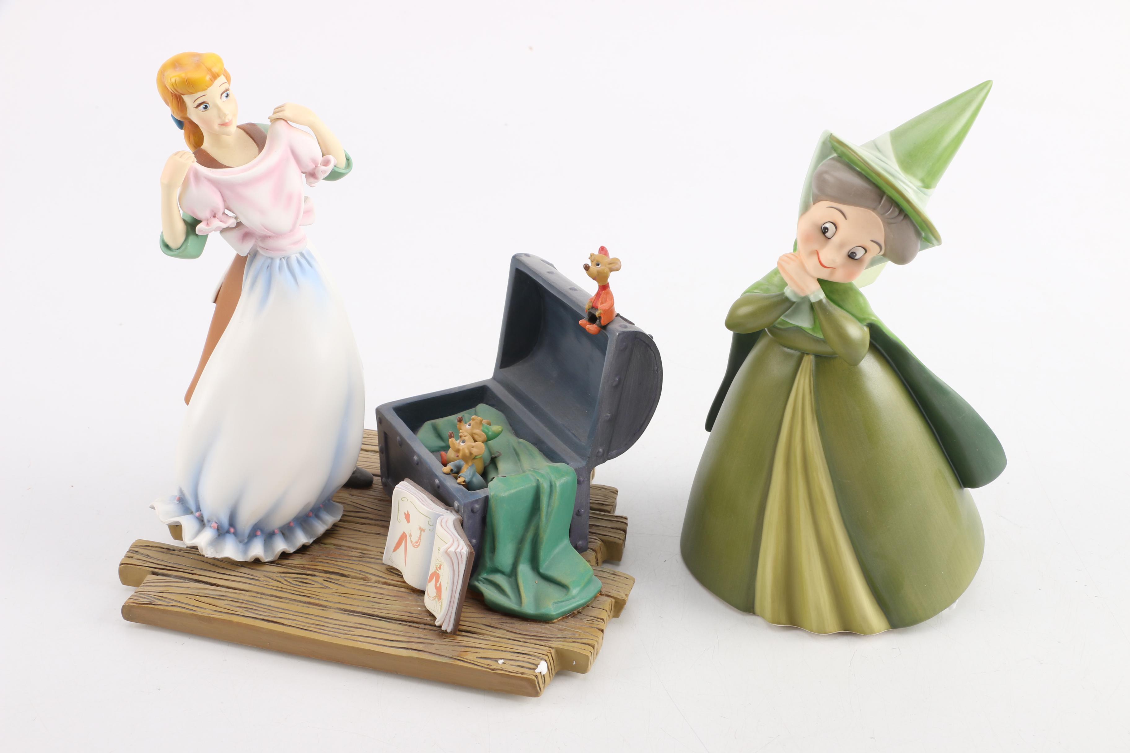 Walt Disney Figurine Collection Including Bambi, Dumbo, Cinderella in Boxes