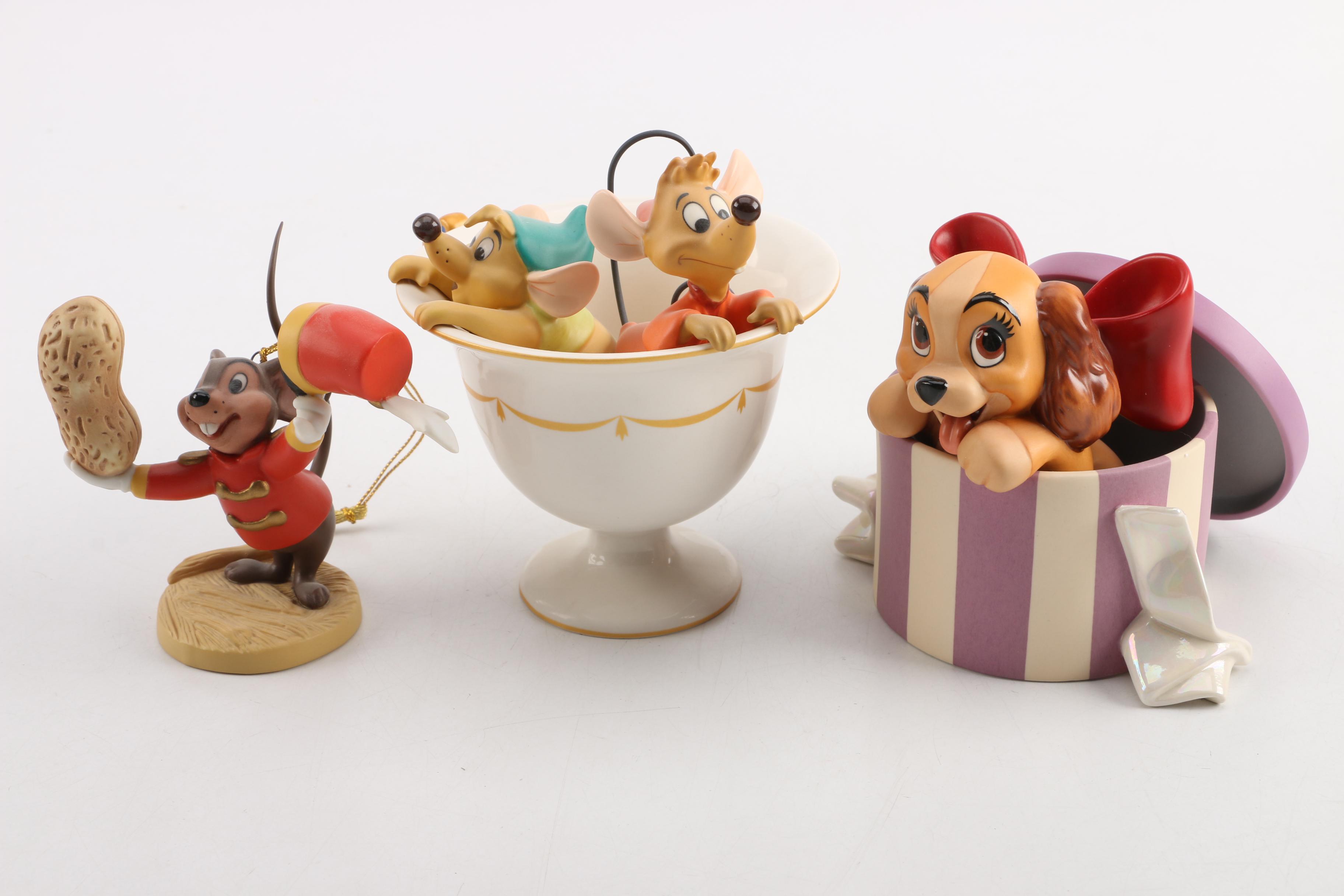 Walt Disney Figurine Collection Including Bambi, Dumbo, Cinderella in Boxes