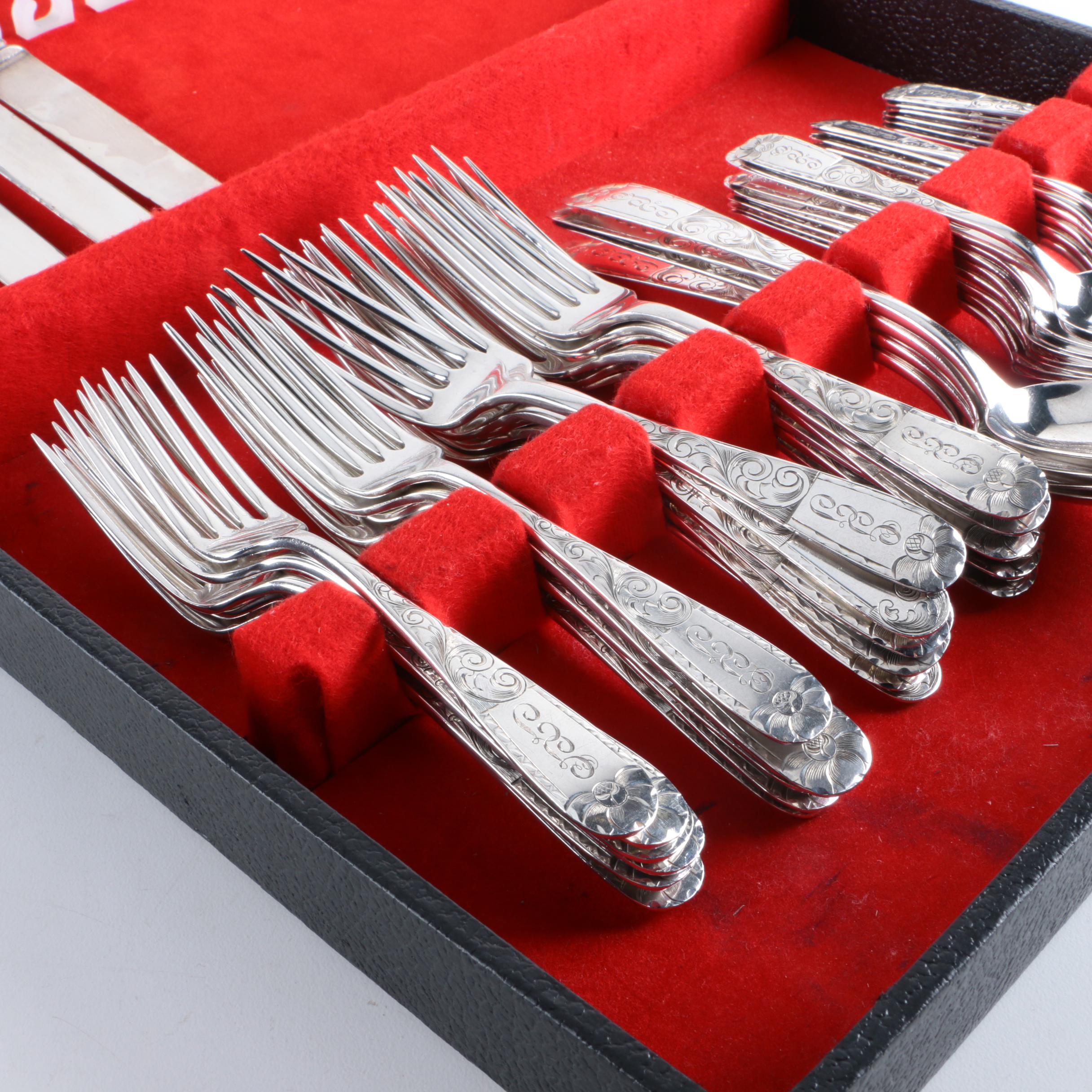 Late 19th Century Justis & Armiger Sterling Silver Flatware Set