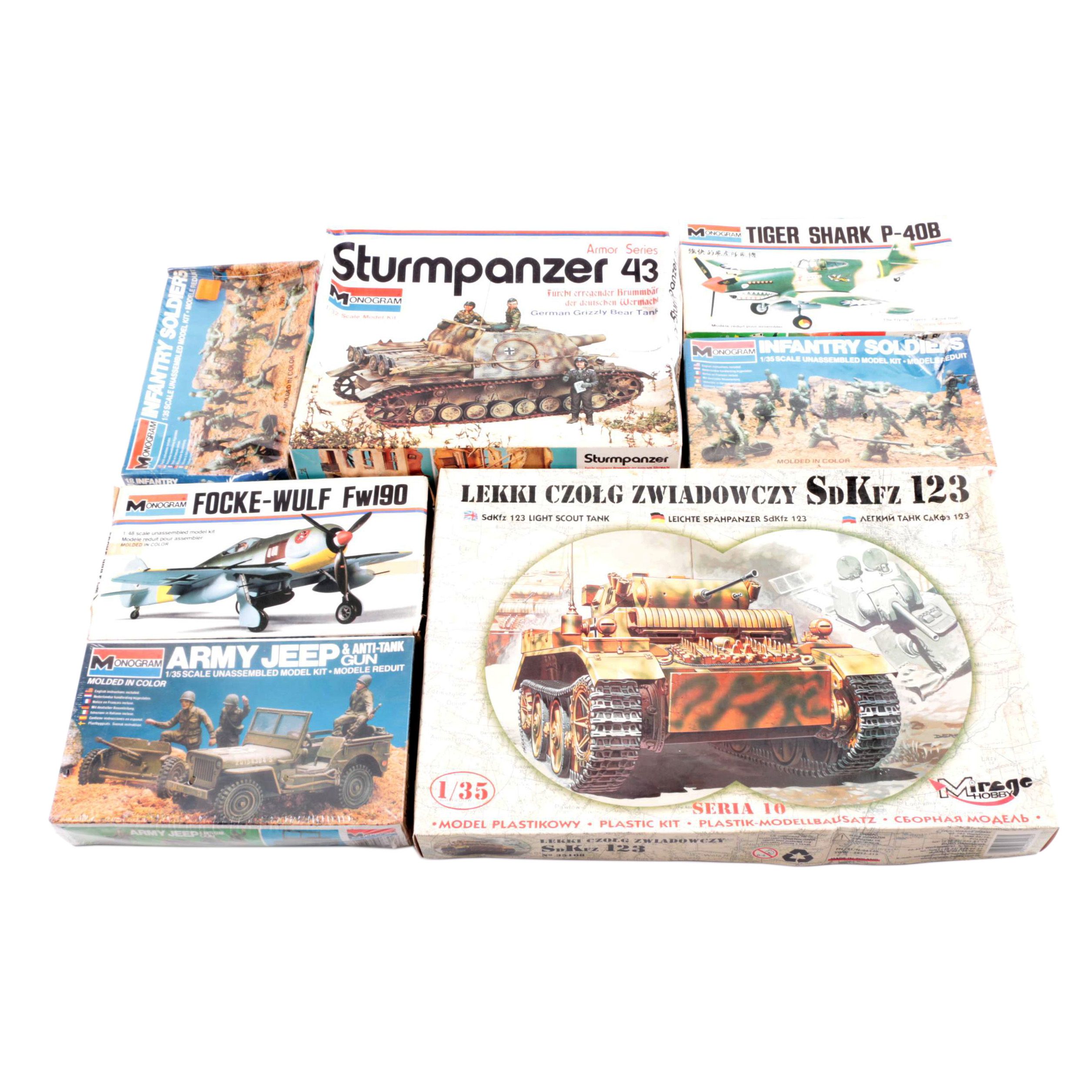 Military Vehicle Model Kits Featuring Monogram