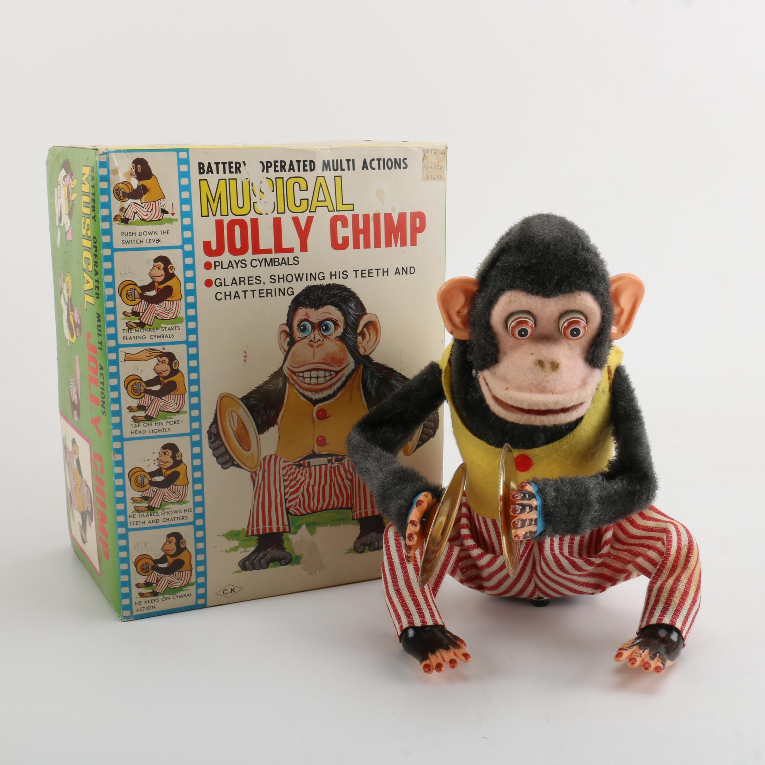 1960s "Musical Jolly Chimp" Cymbal-Banging Monkey Toy