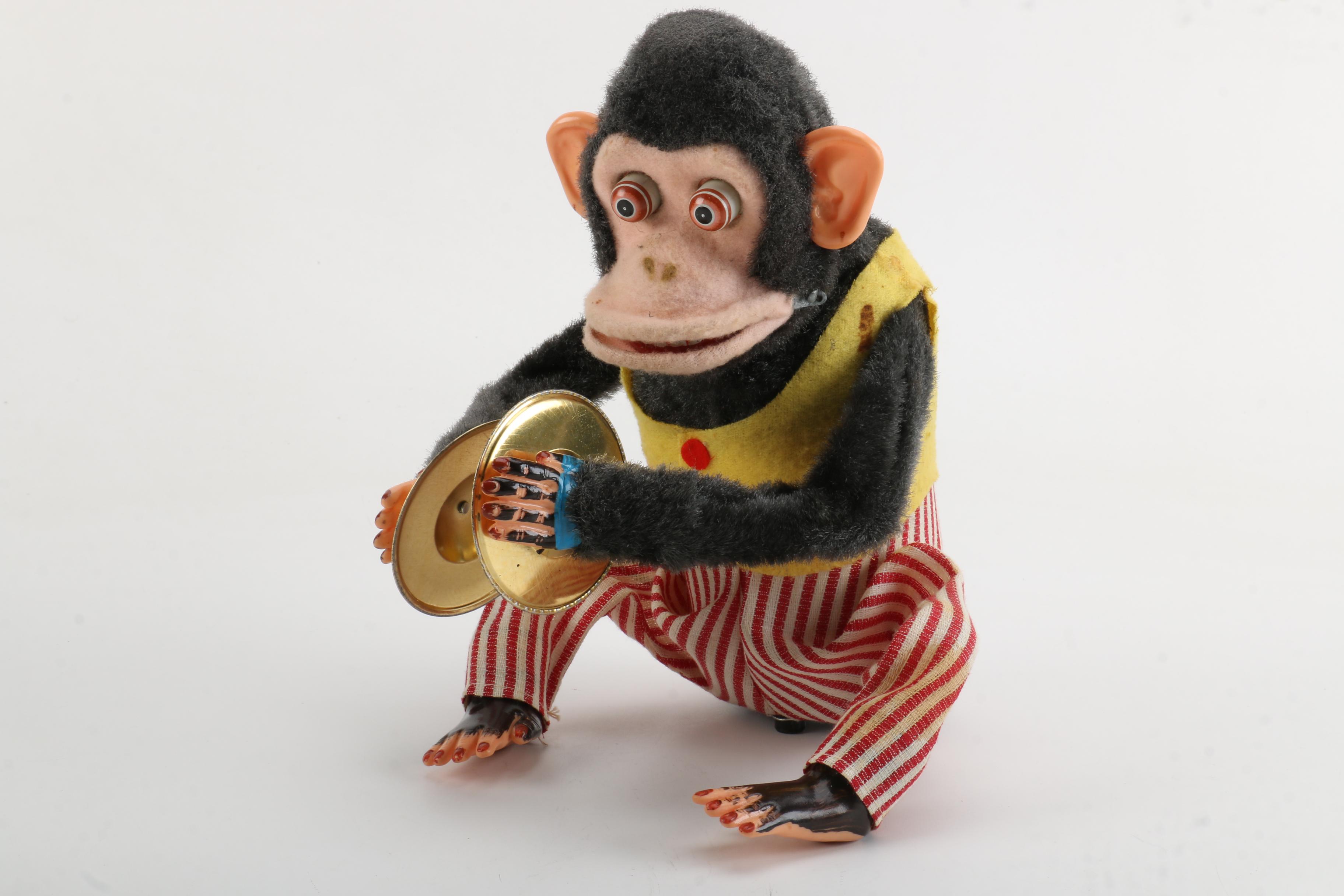 1960s "Musical Jolly Chimp" Cymbal-Banging Monkey Toy