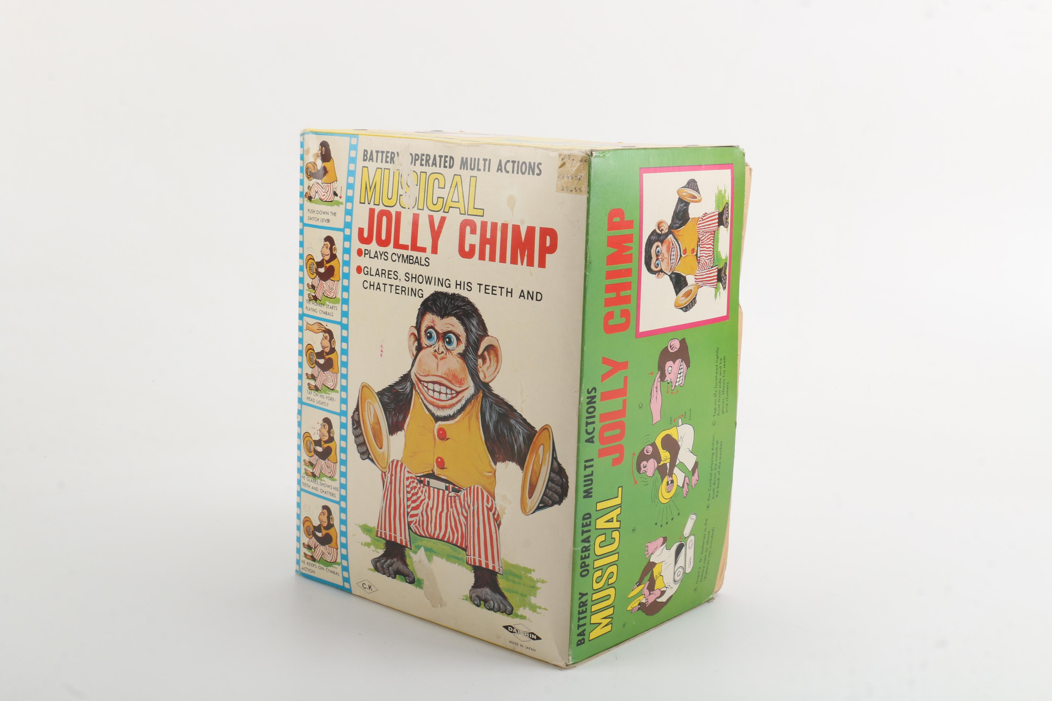 1960s "Musical Jolly Chimp" Cymbal-Banging Monkey Toy