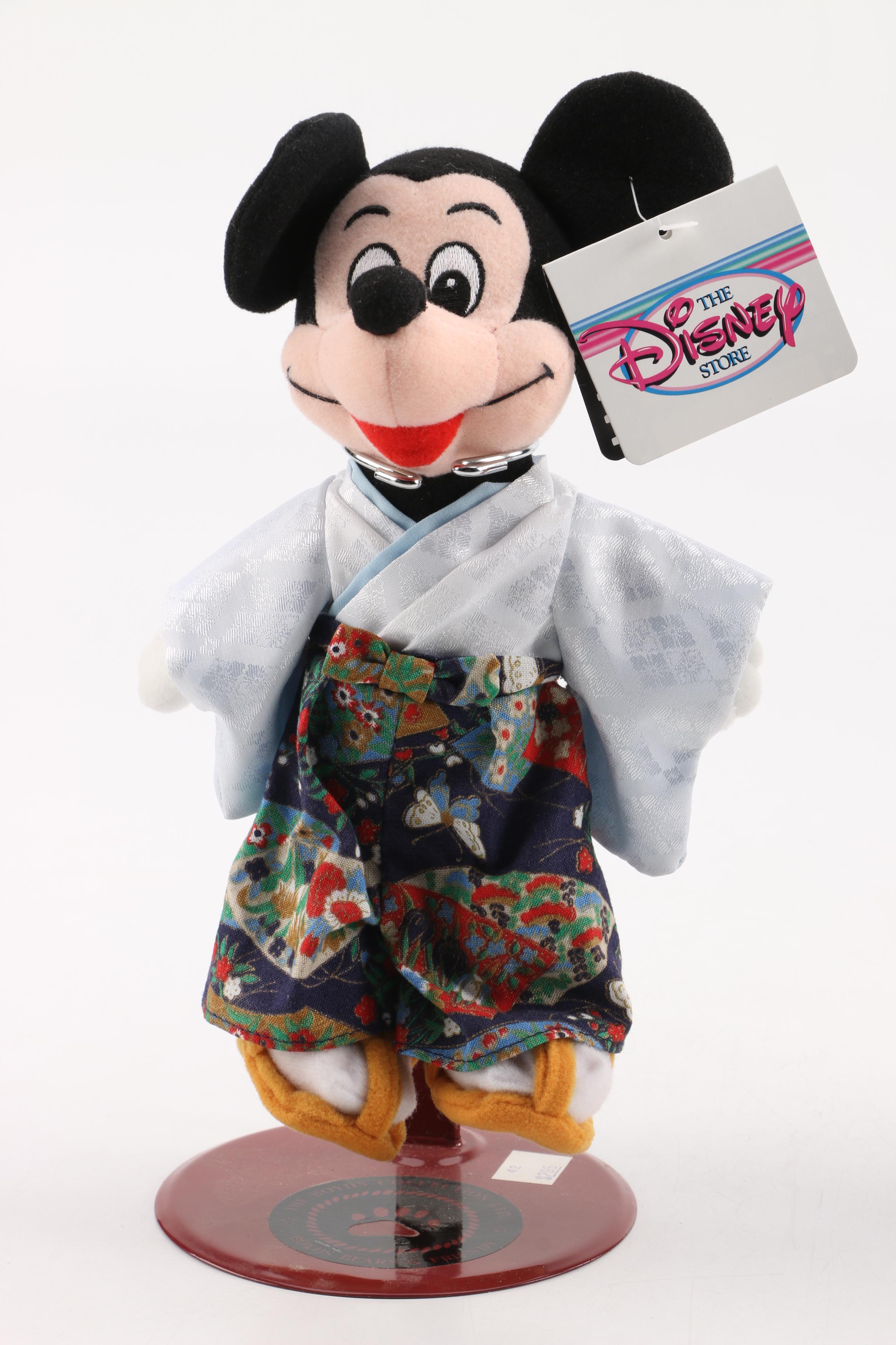1987 Disney Store Japan "Mickey" and "Minnie Mouse" Plush Dolls