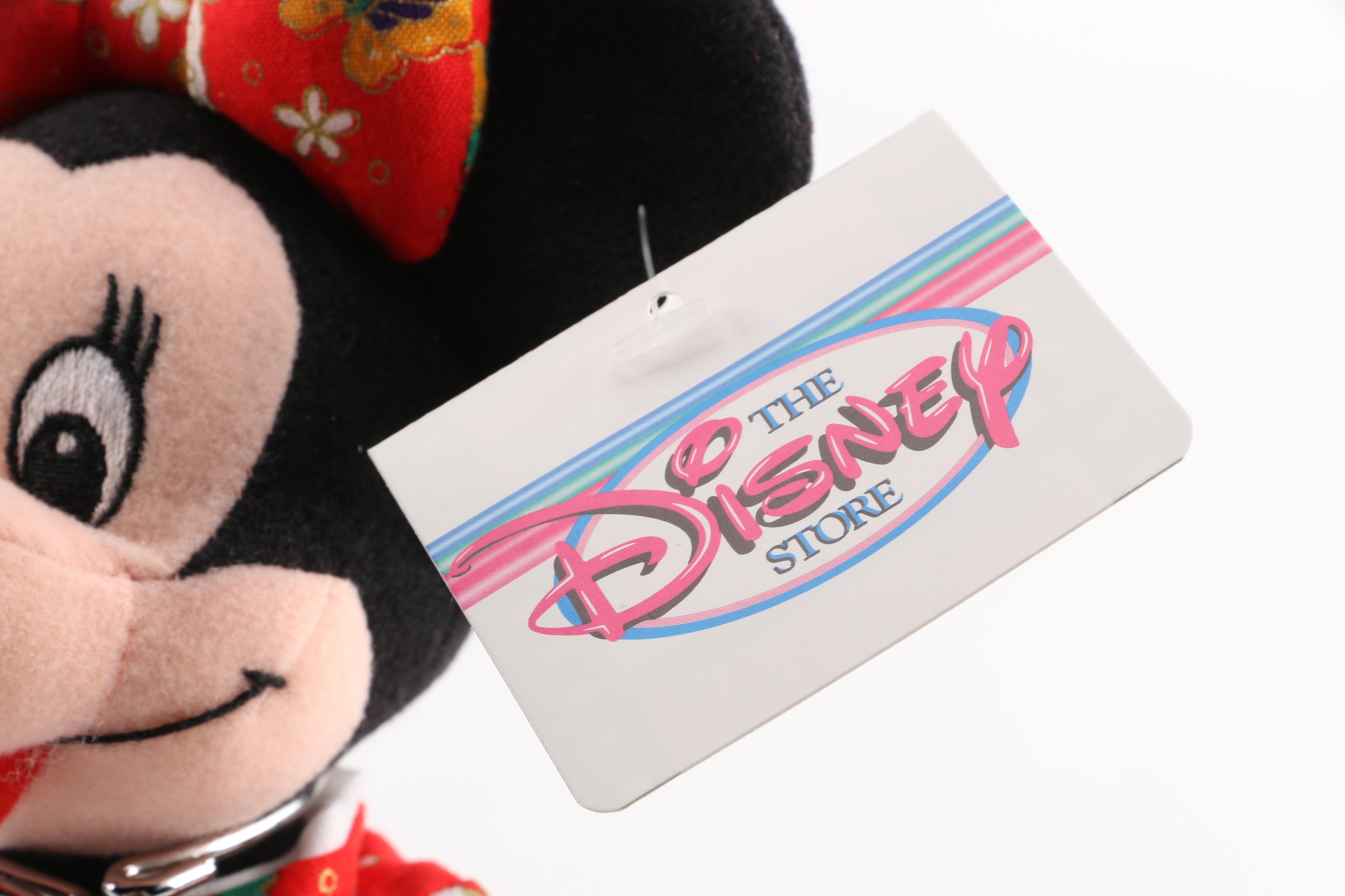 1987 Disney Store Japan "Mickey" and "Minnie Mouse" Plush Dolls