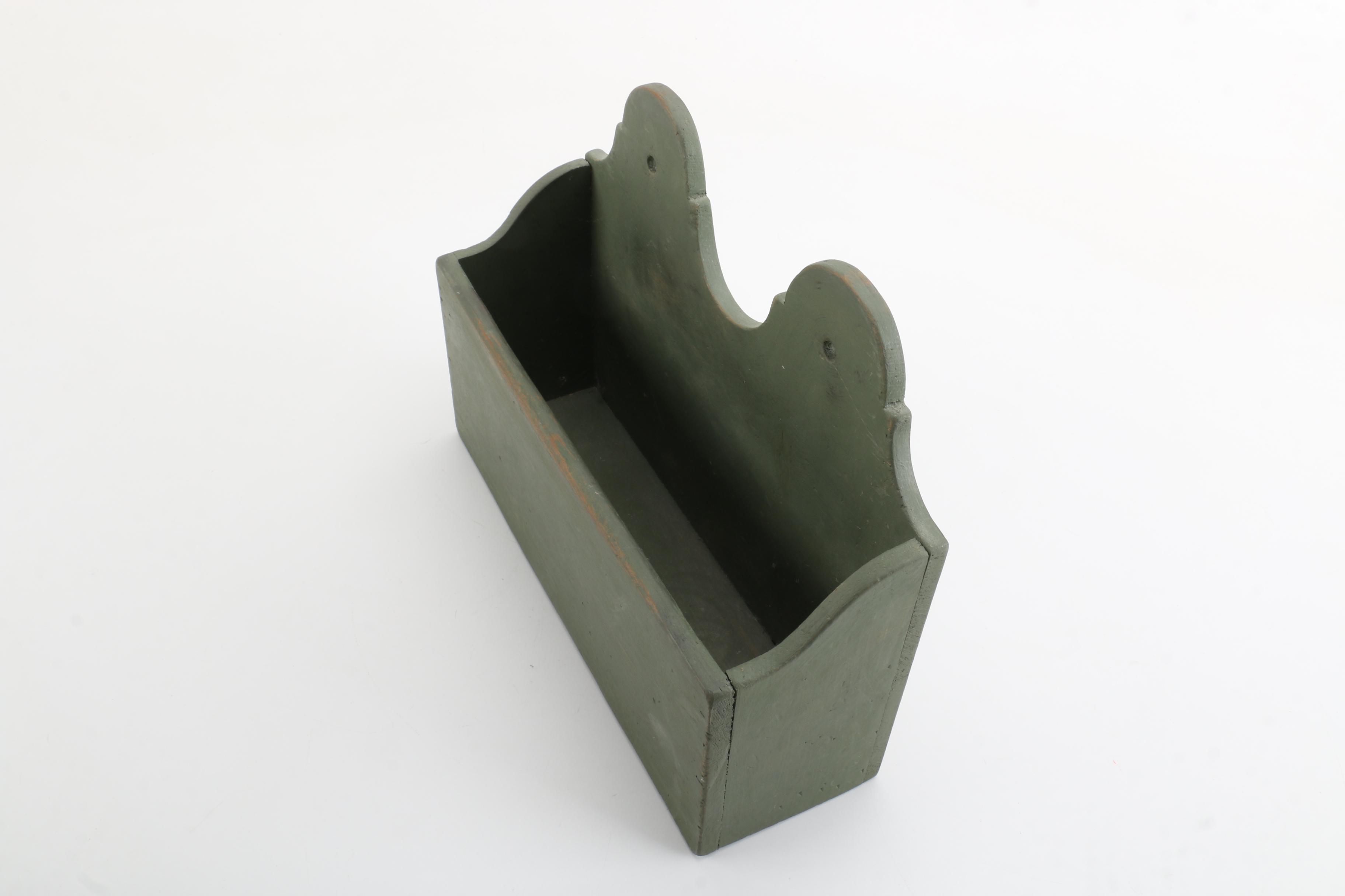 Vintage Wood Wall Boxes and Chest