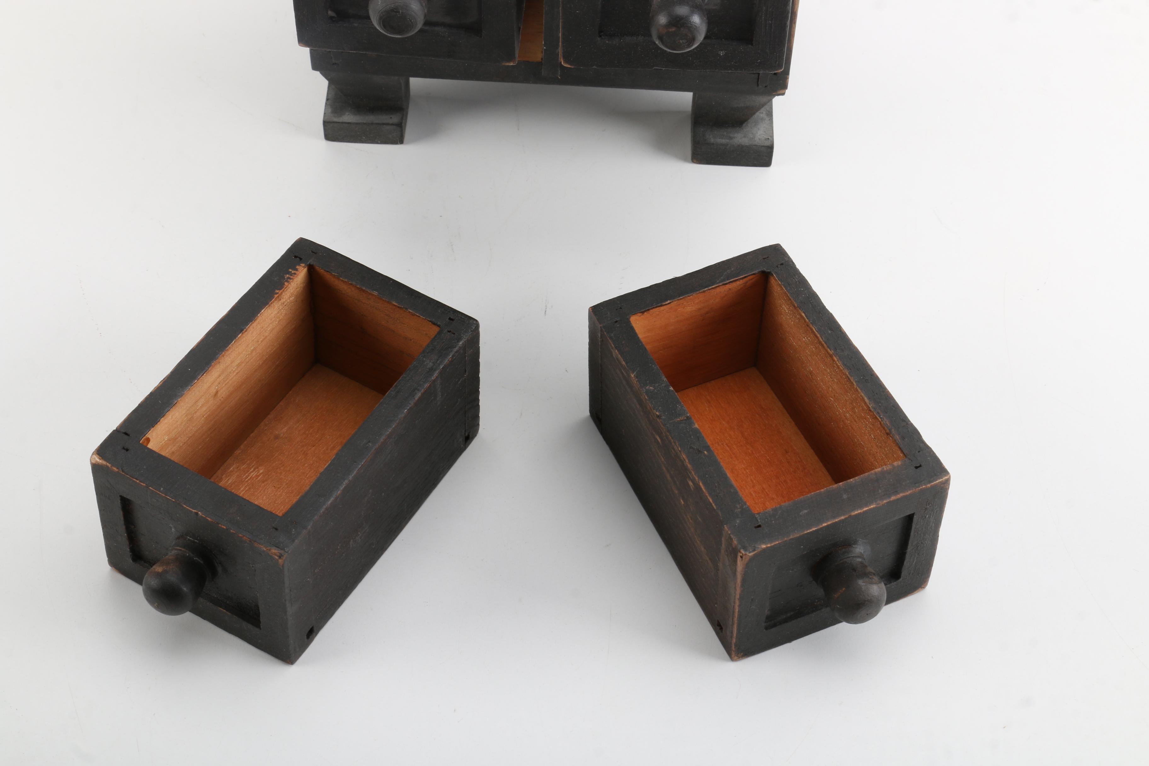 Vintage Wood Wall Boxes and Chest