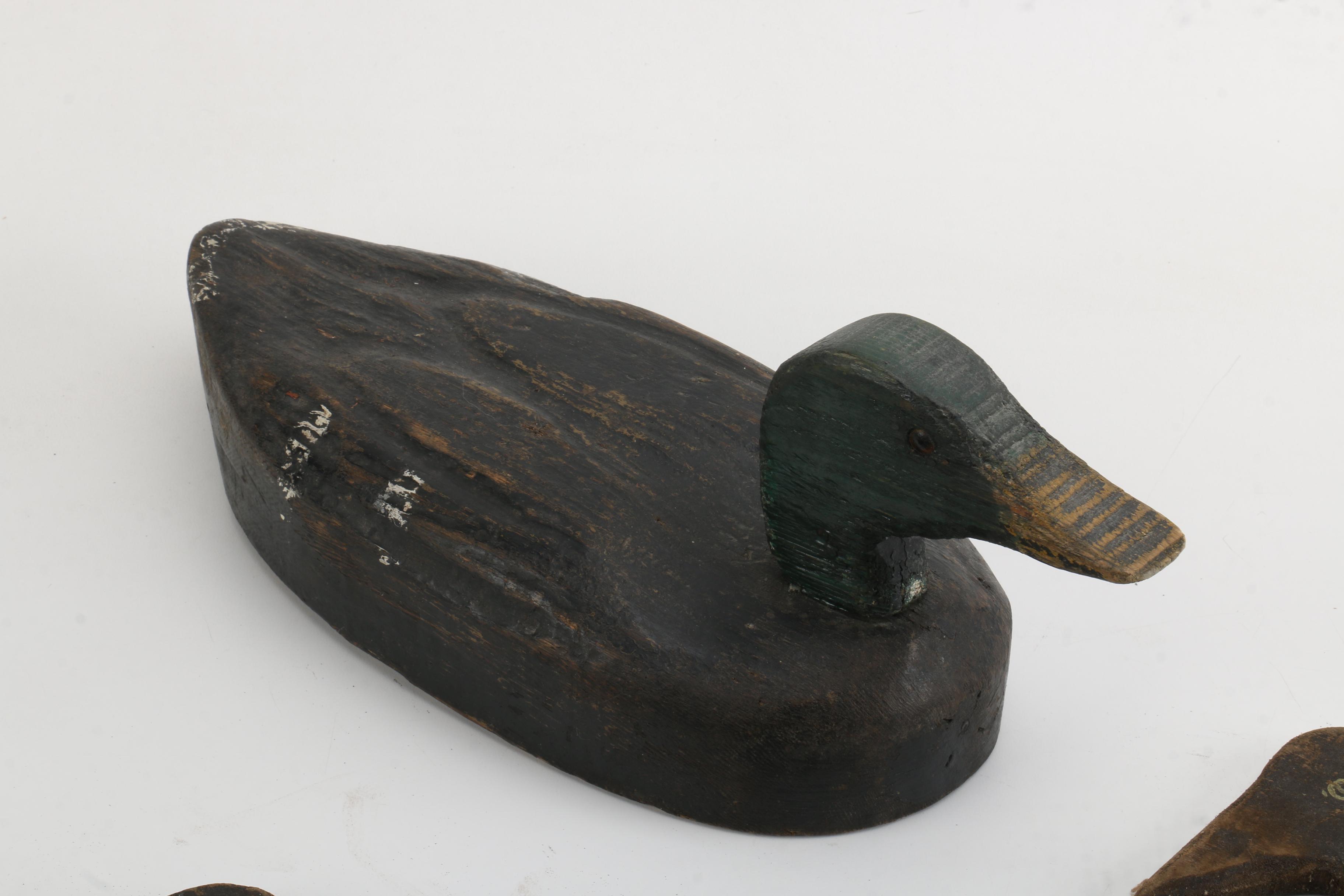 Rustic Handmade Wooden Crow and Duck Decoys