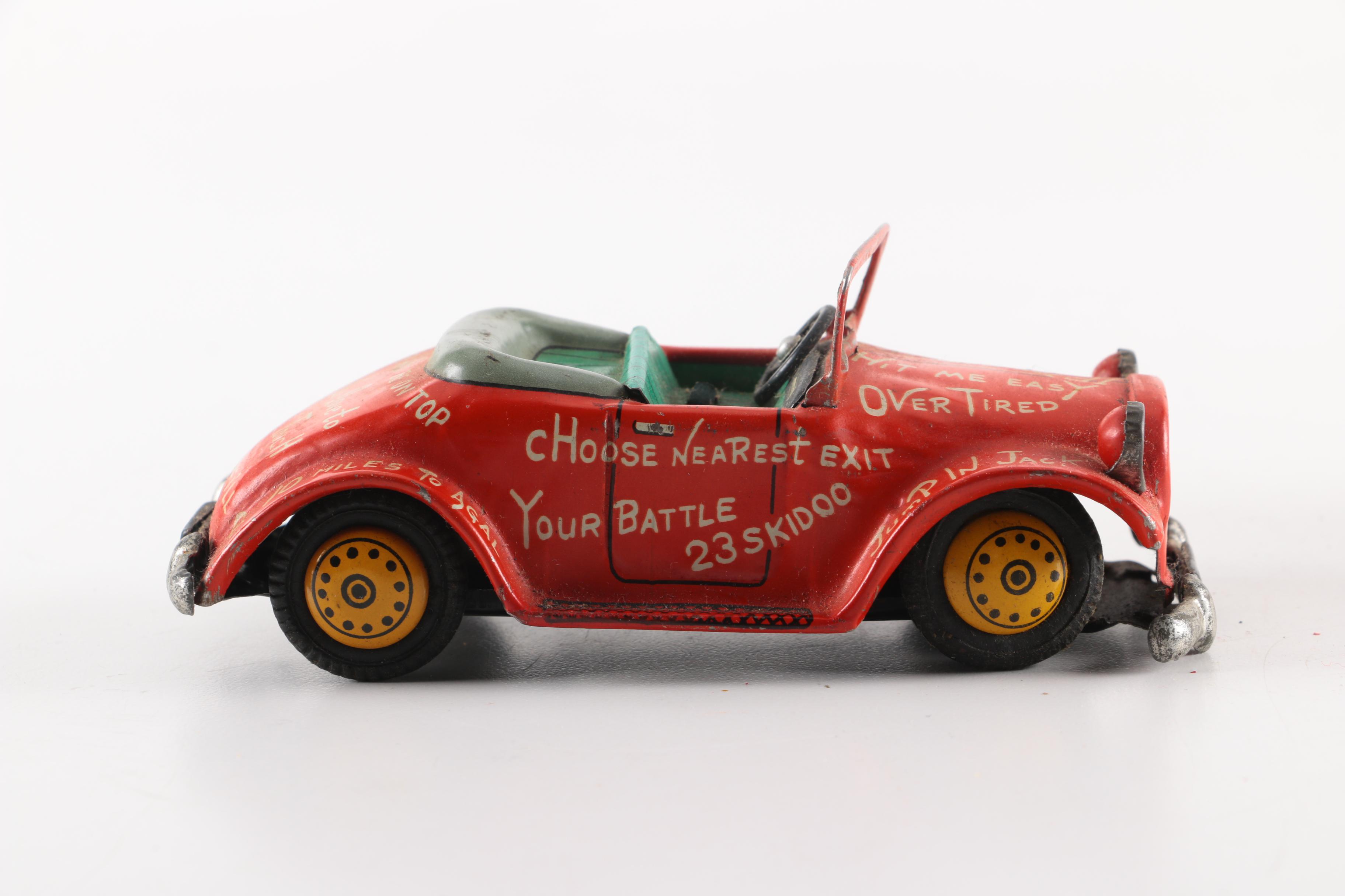 Vintage Tin Litho Toys Including Linemar Jalopy