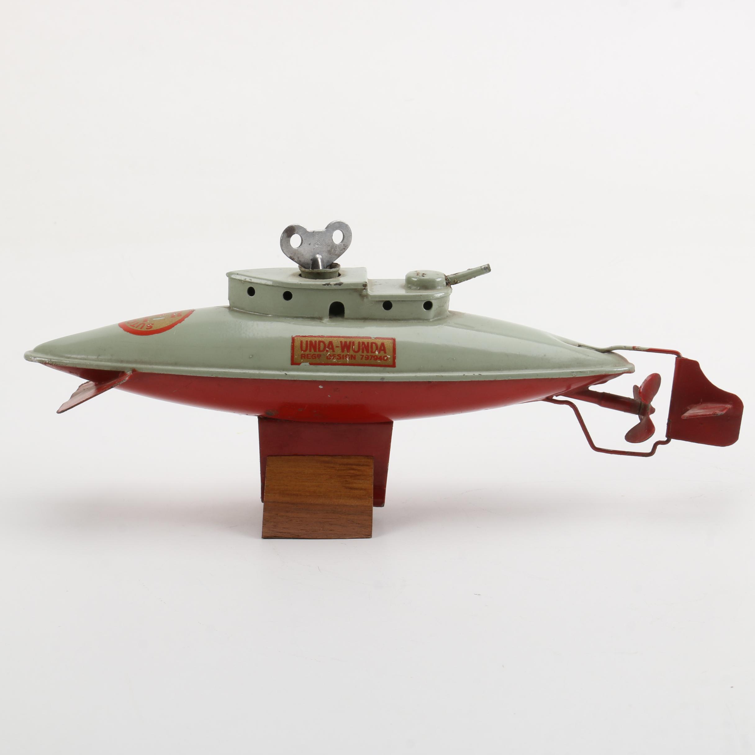 Vintage Sutcliffe Wind-Up Submarine Toy