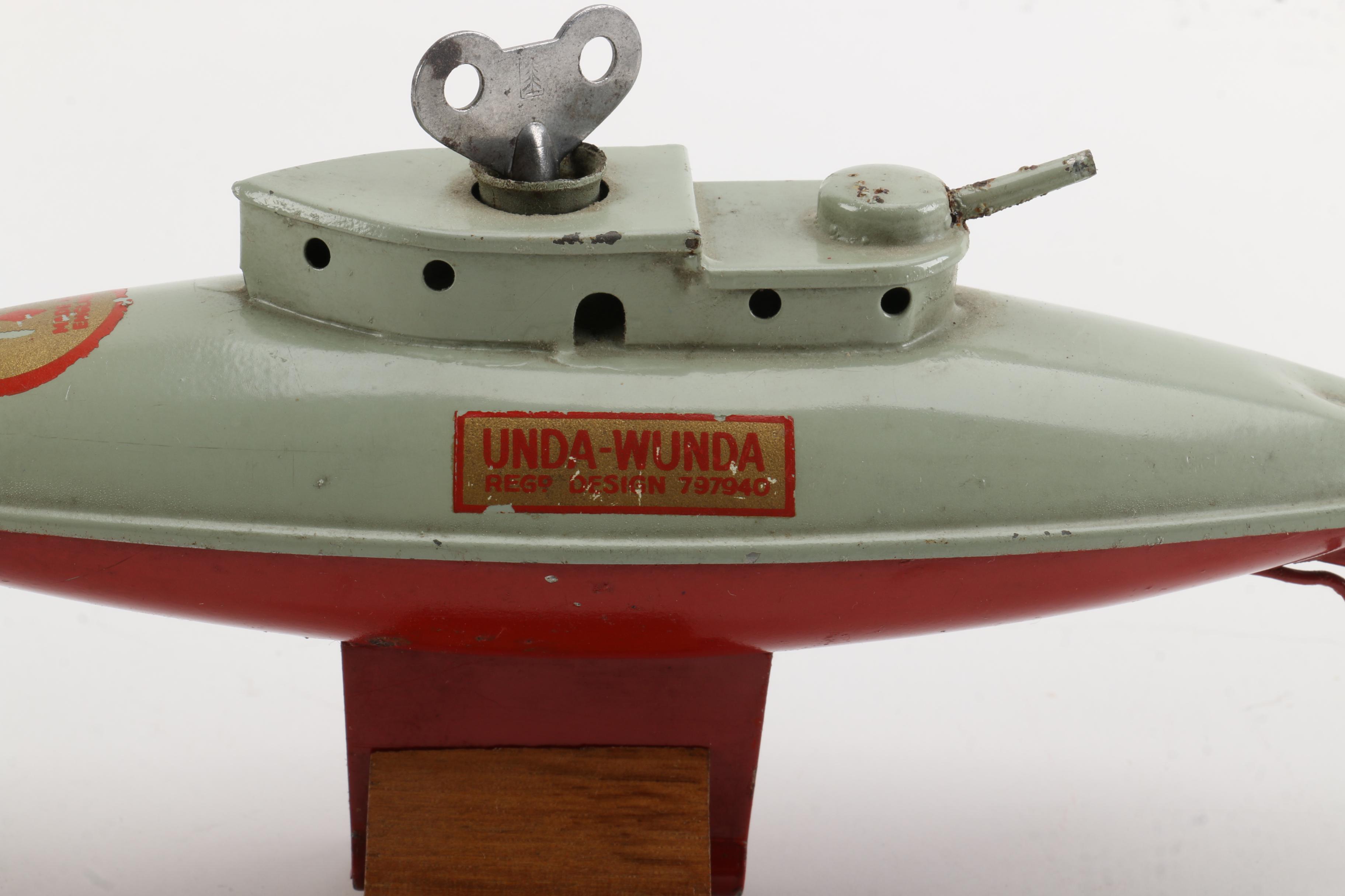 Vintage Sutcliffe Wind-Up Submarine Toy