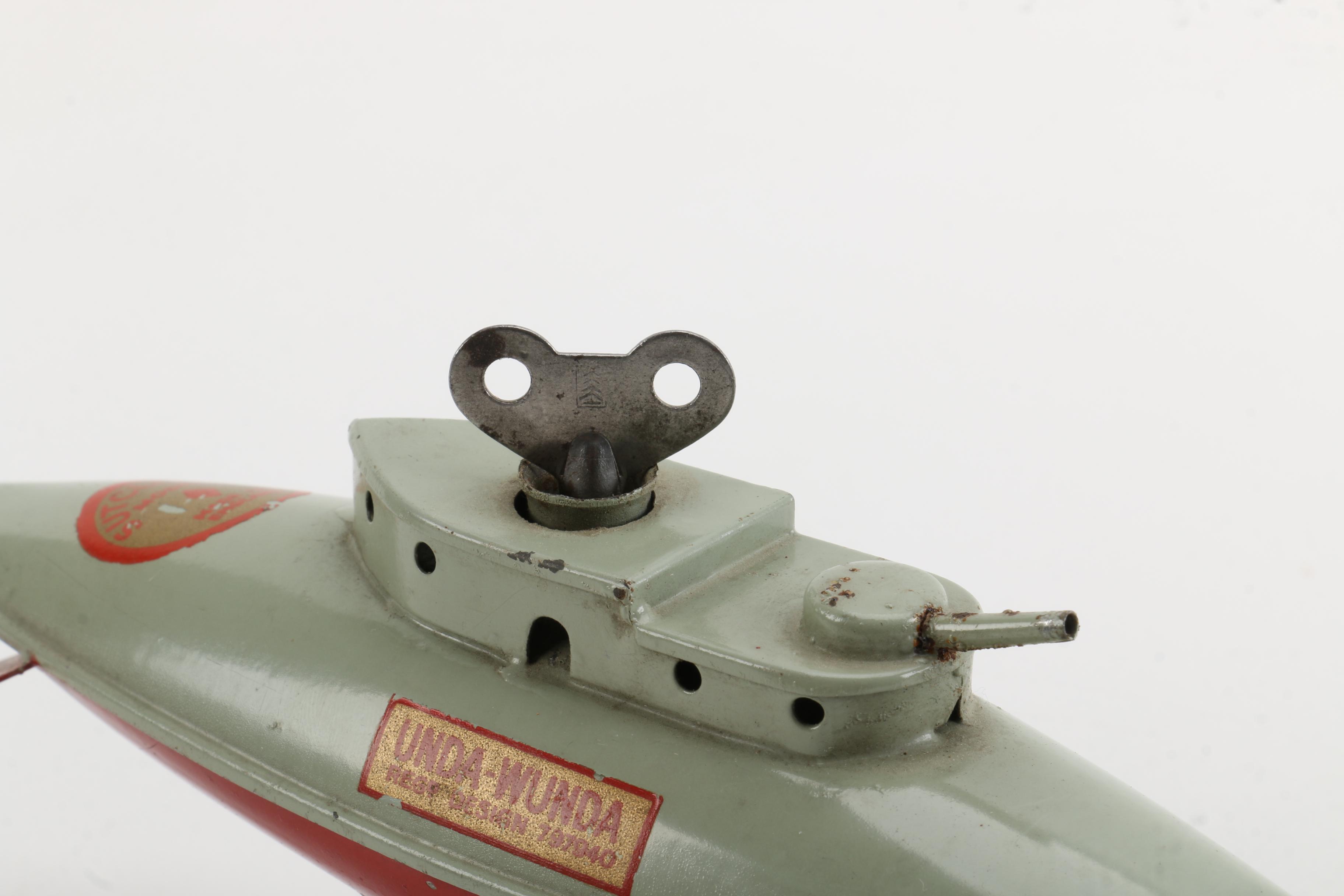 Vintage Sutcliffe Wind-Up Submarine Toy