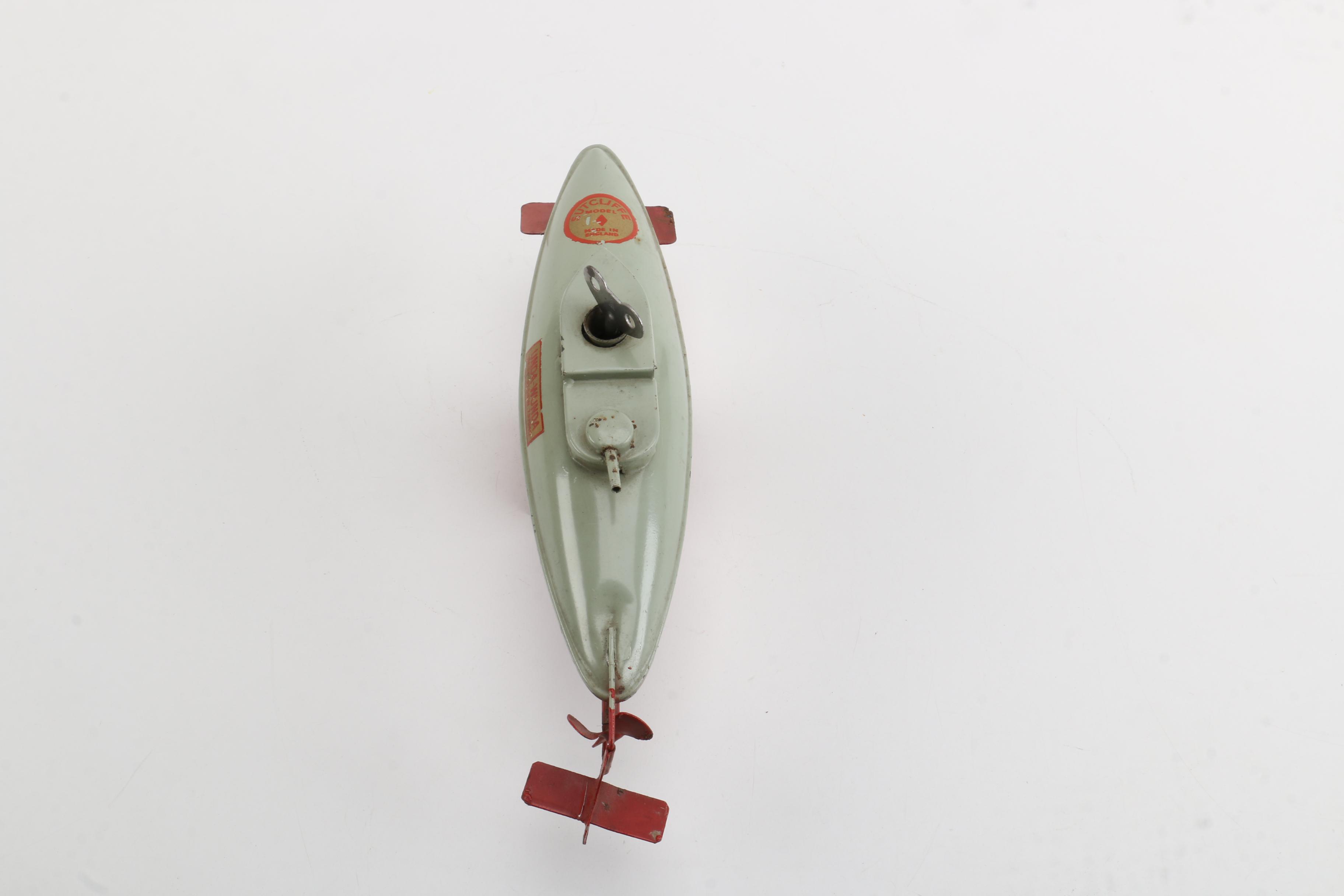 Vintage Sutcliffe Wind-Up Submarine Toy