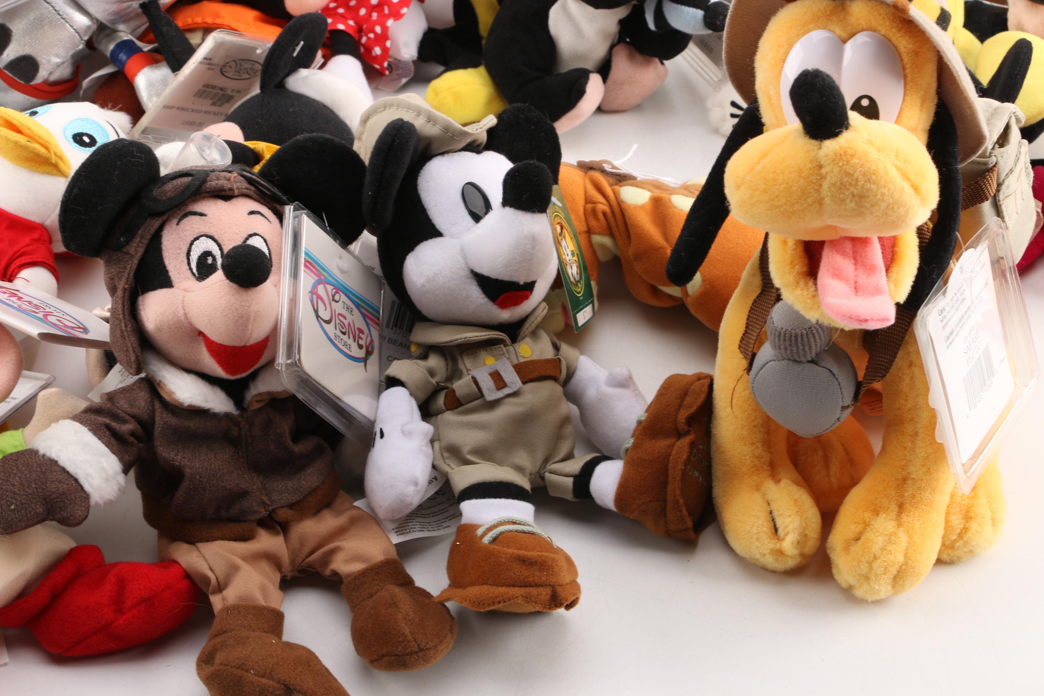 Vintage Disney Store Plush Dolls Featuring "Mickey Mouse"