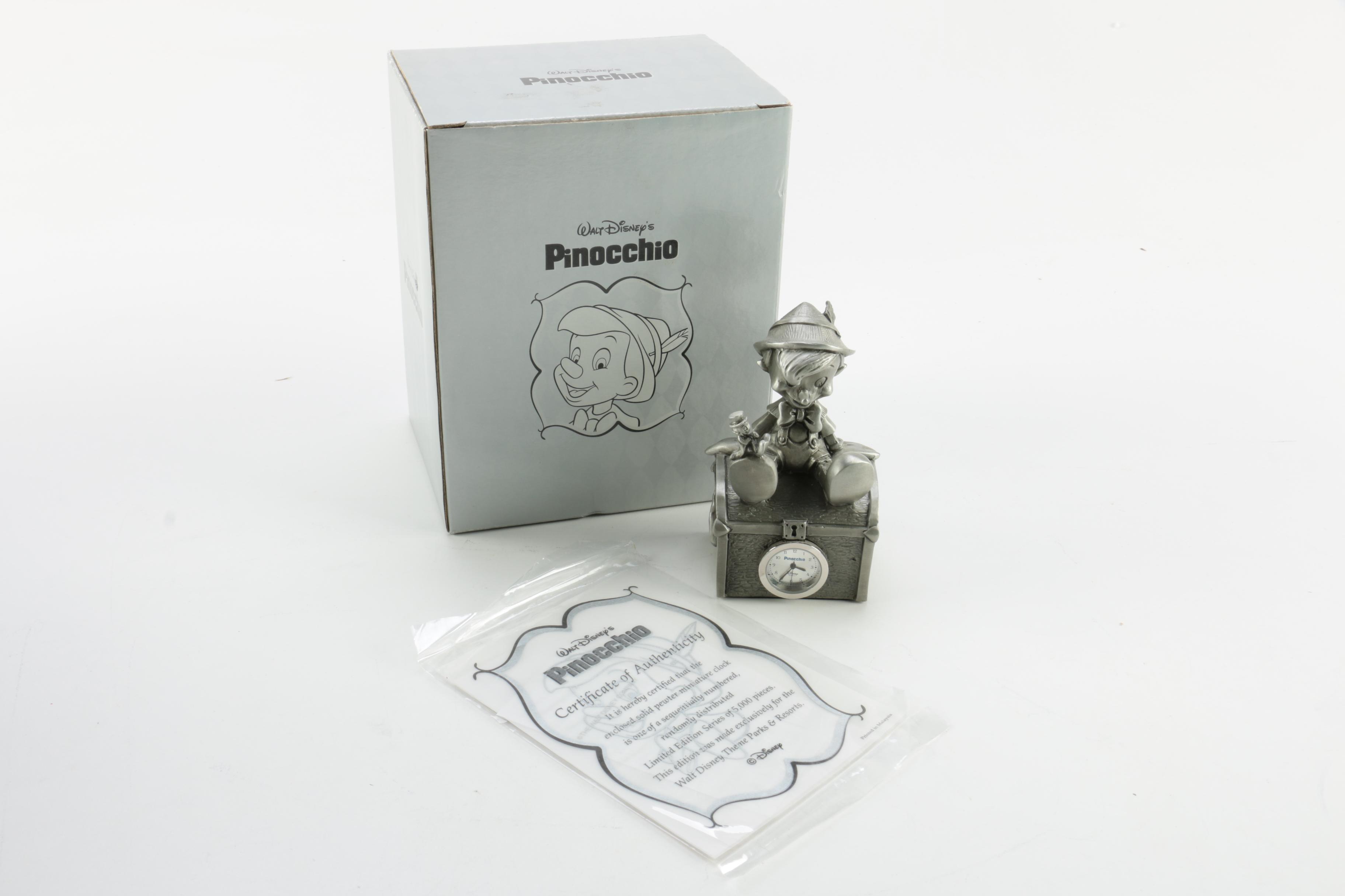 Walt Disney "Classics Collection" Porcelain Figurines and Pewter Pinnochio