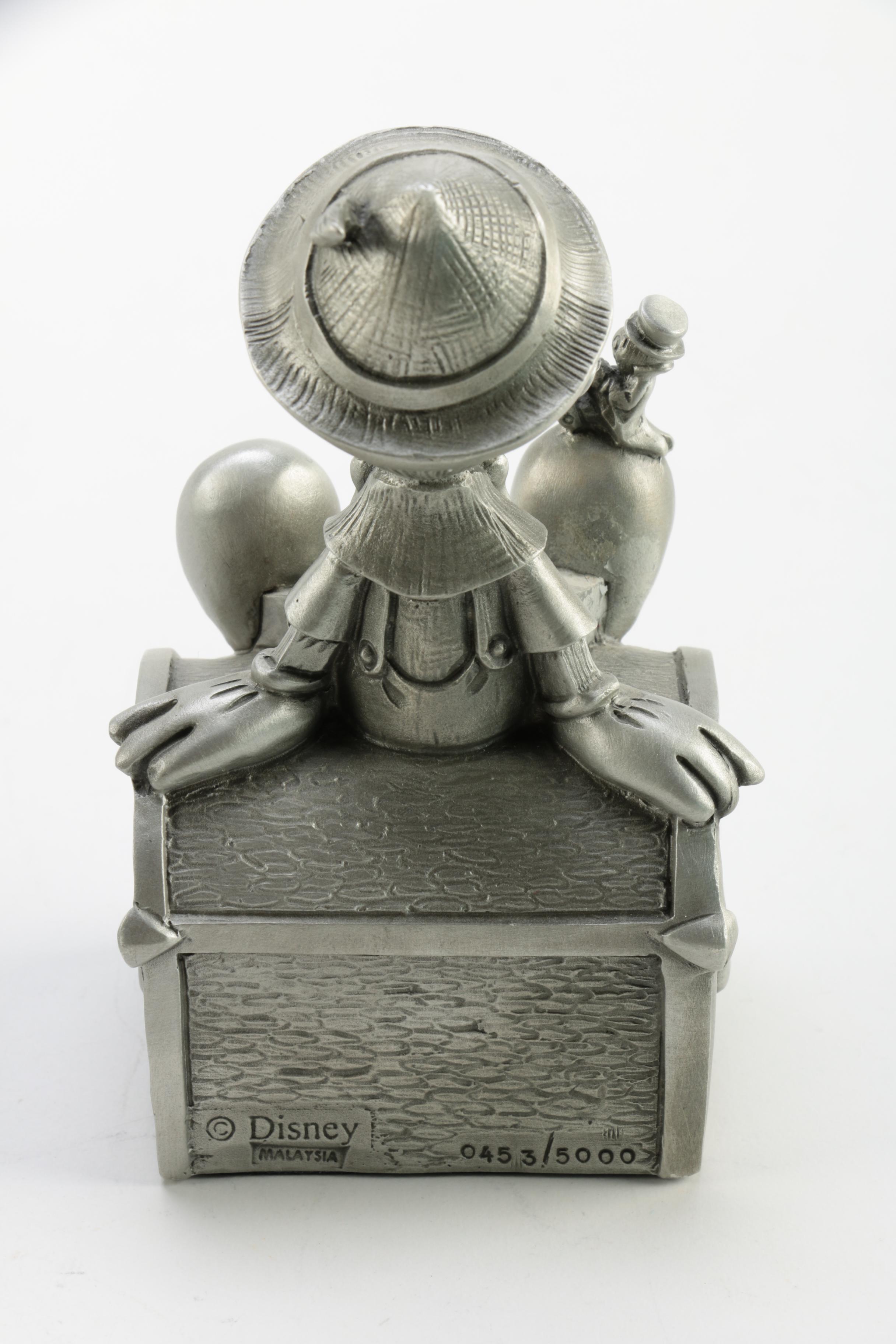 Walt Disney "Classics Collection" Porcelain Figurines and Pewter Pinnochio