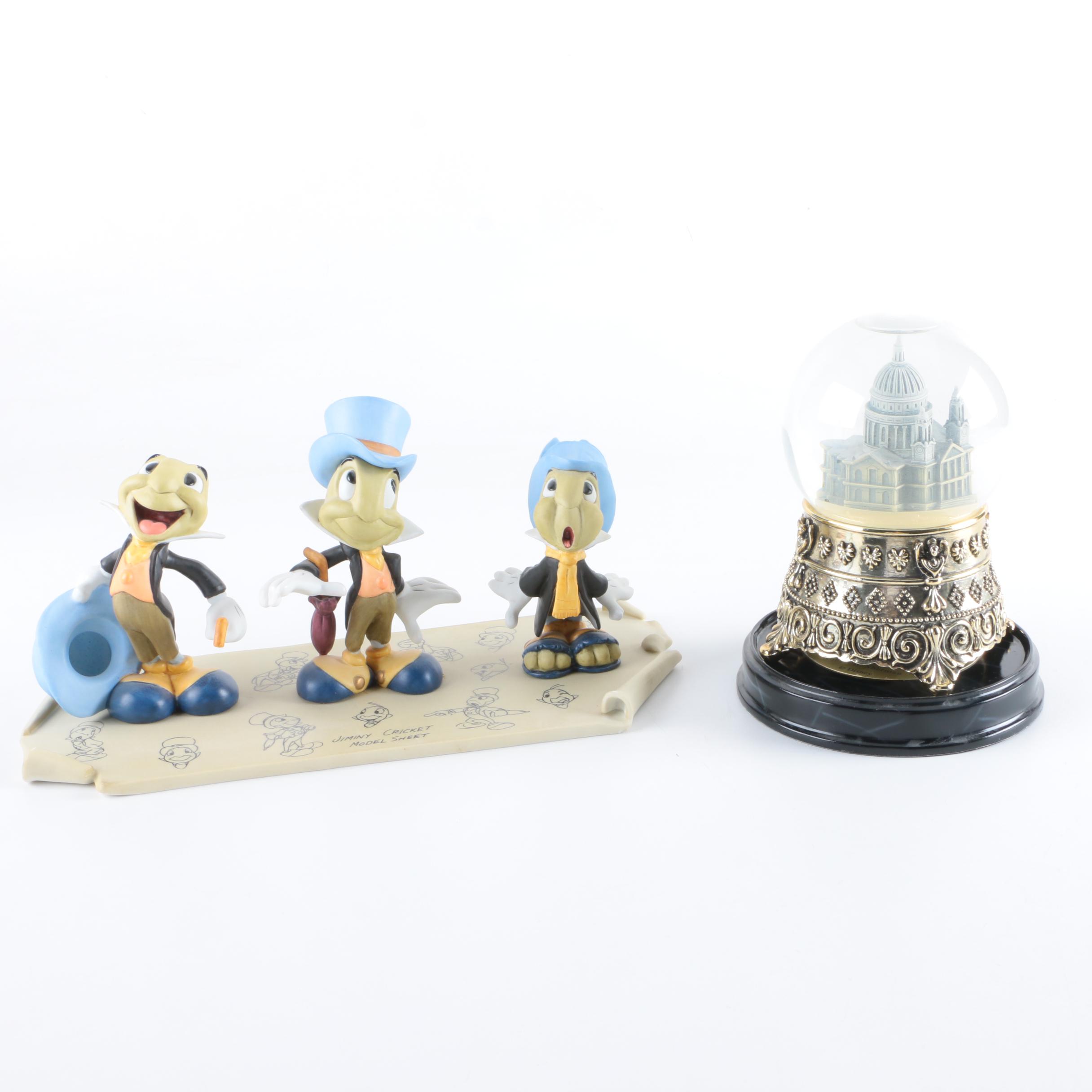 Disney Collectibles Including Limited Edition Jiminy Cricket and Mary Poppins