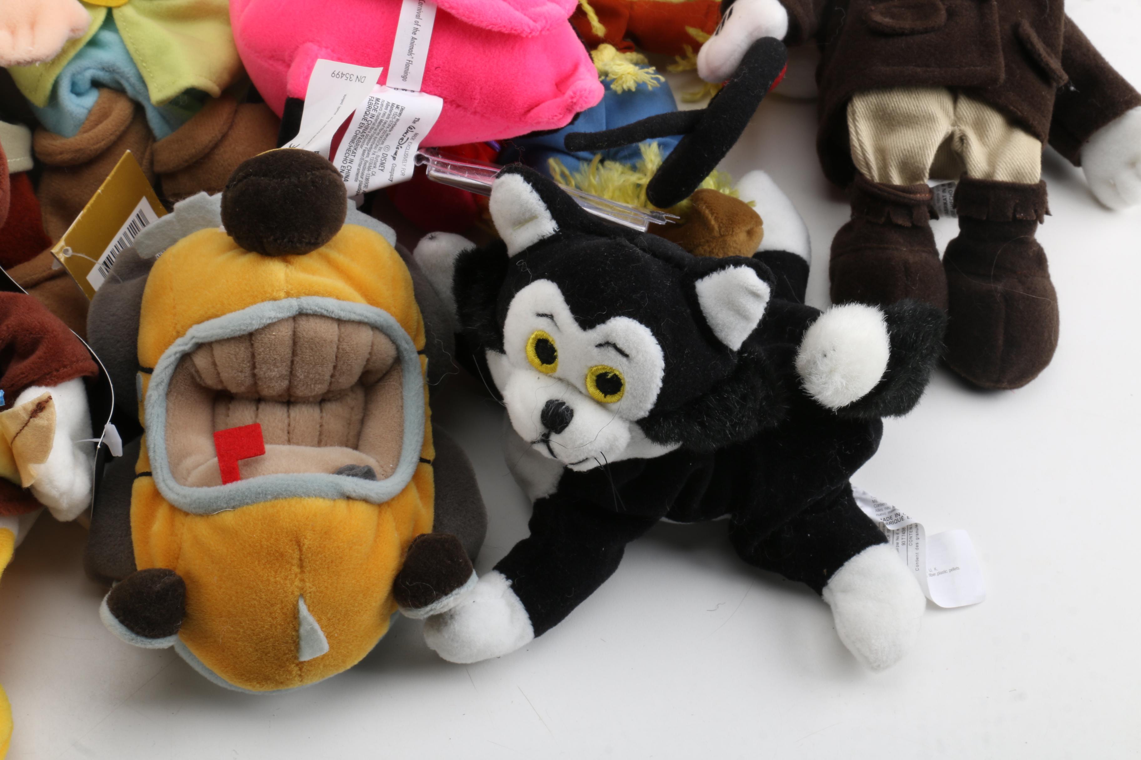 Vintage Disney Store Plush Dolls Featuring "Mickey Mouse" and Friends