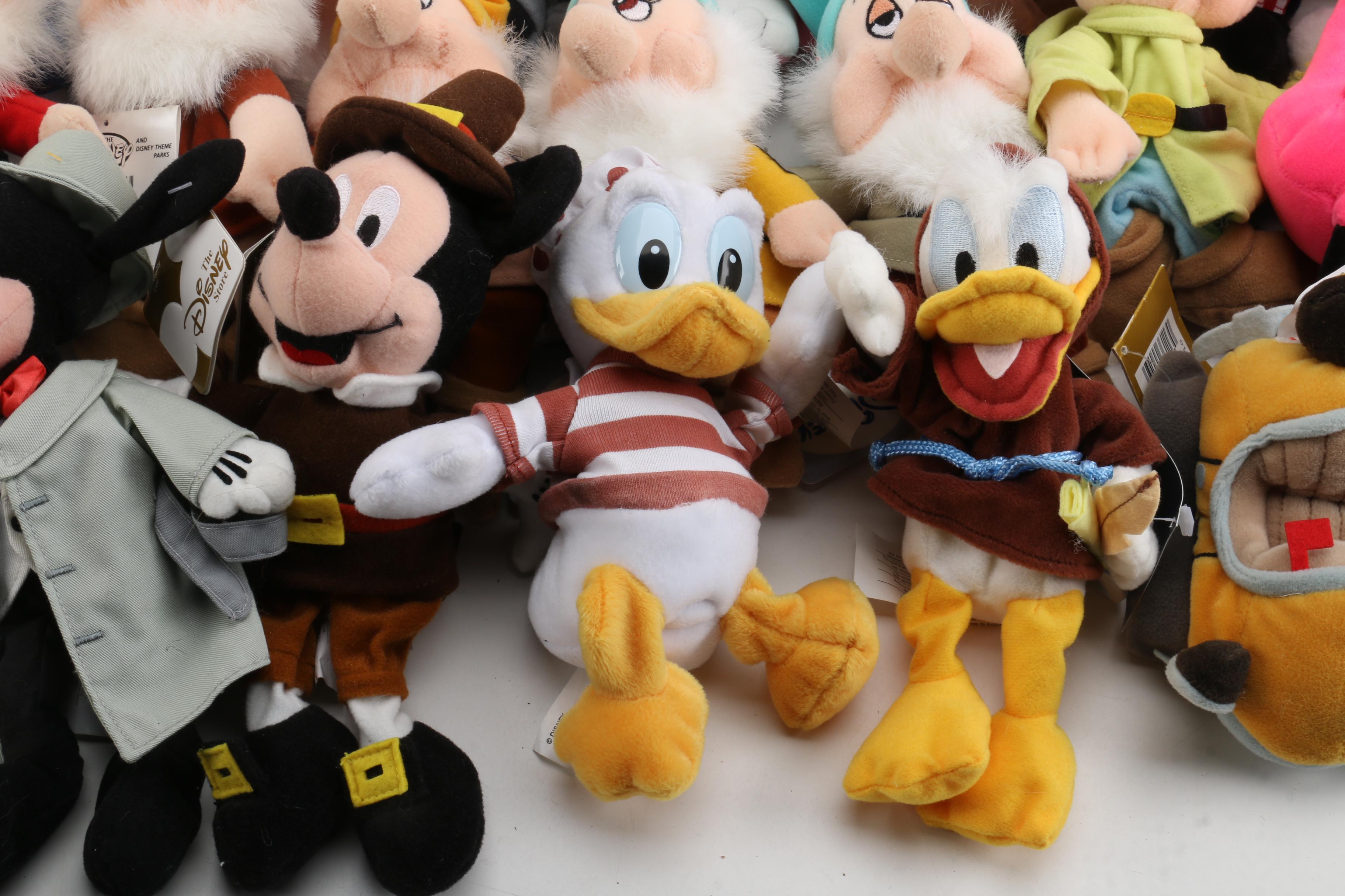 Vintage Disney Store Plush Dolls Featuring "Mickey Mouse" and Friends