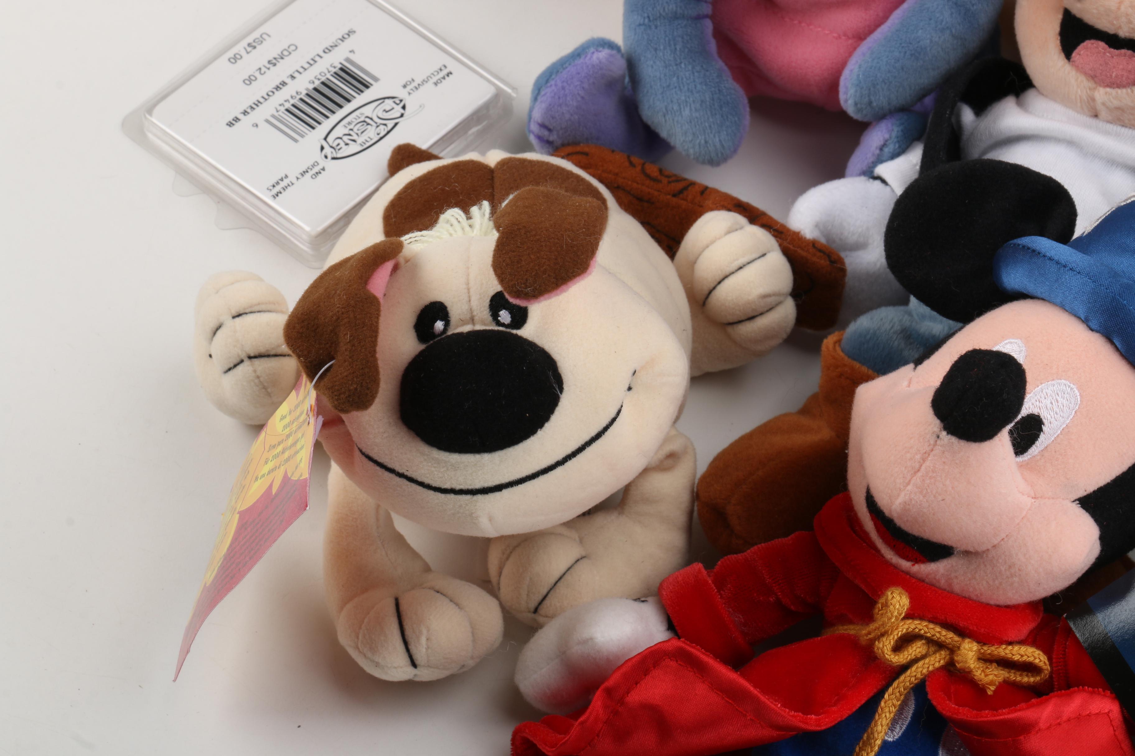 Vintage Disney Store Plush Dolls Featuring "Mickey Mouse" and Friends