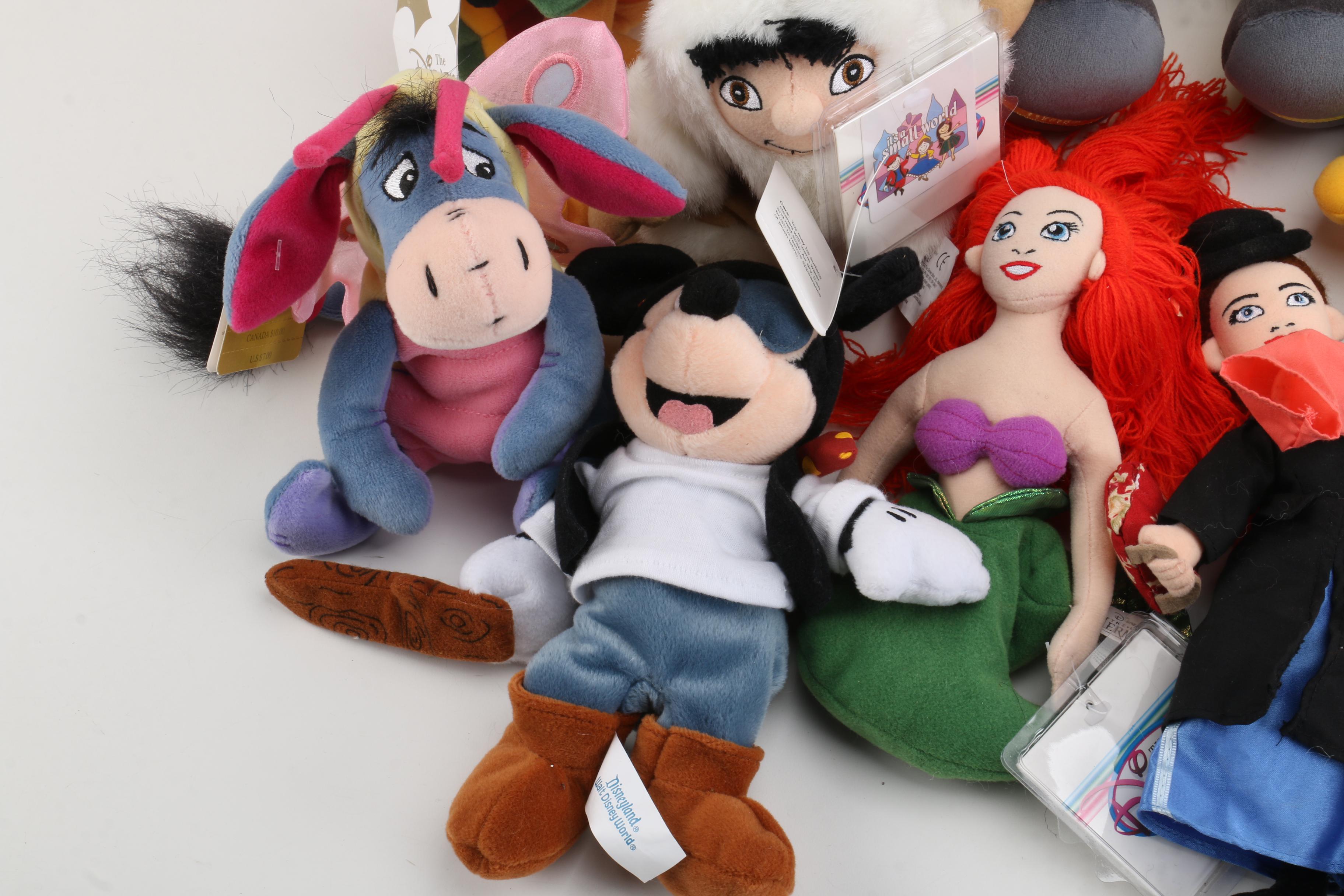 Vintage Disney Store Plush Dolls Featuring "Mickey Mouse" and Friends