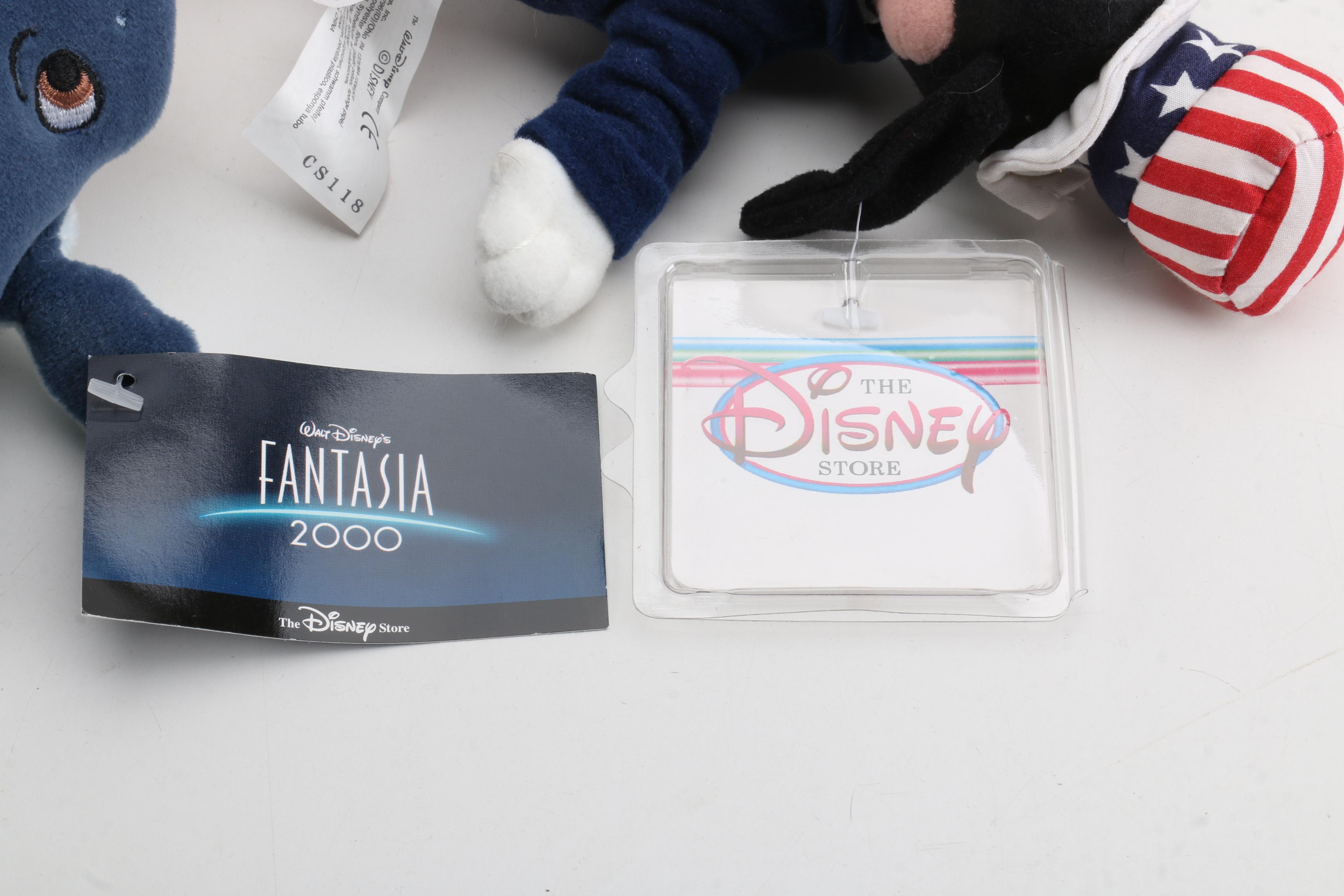 Vintage Disney Store Plush Dolls Featuring "Mickey Mouse" and Friends