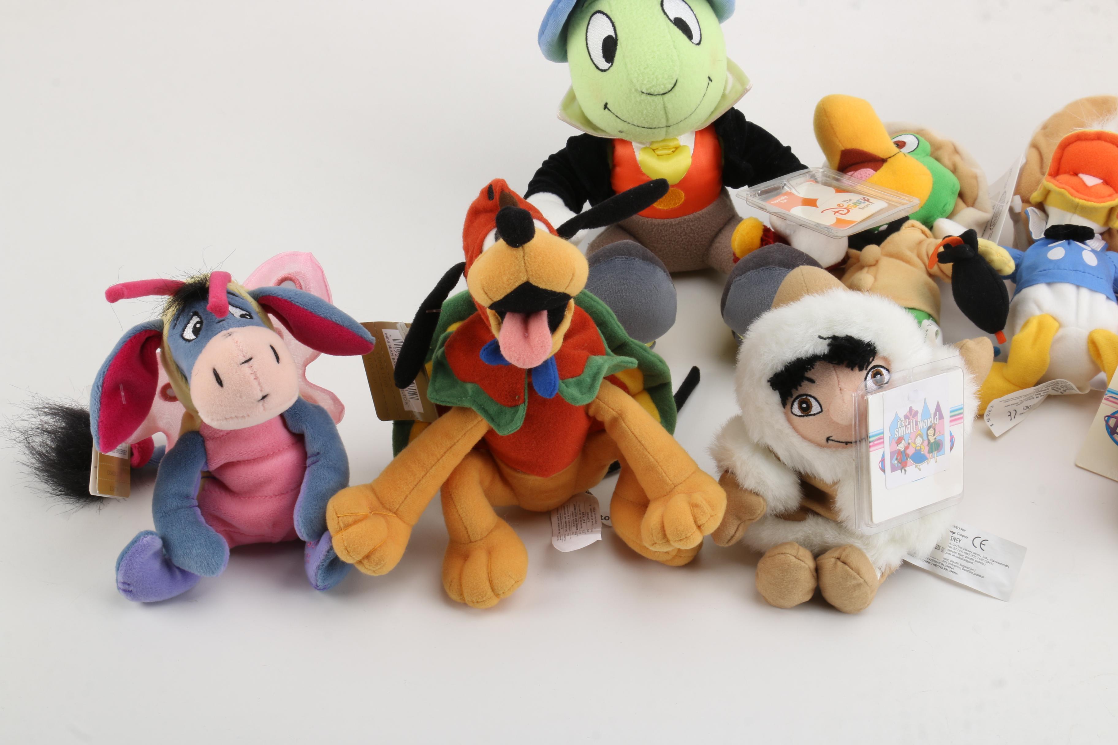 Vintage Disney Store Plush Dolls Featuring "Mickey Mouse" and Friends