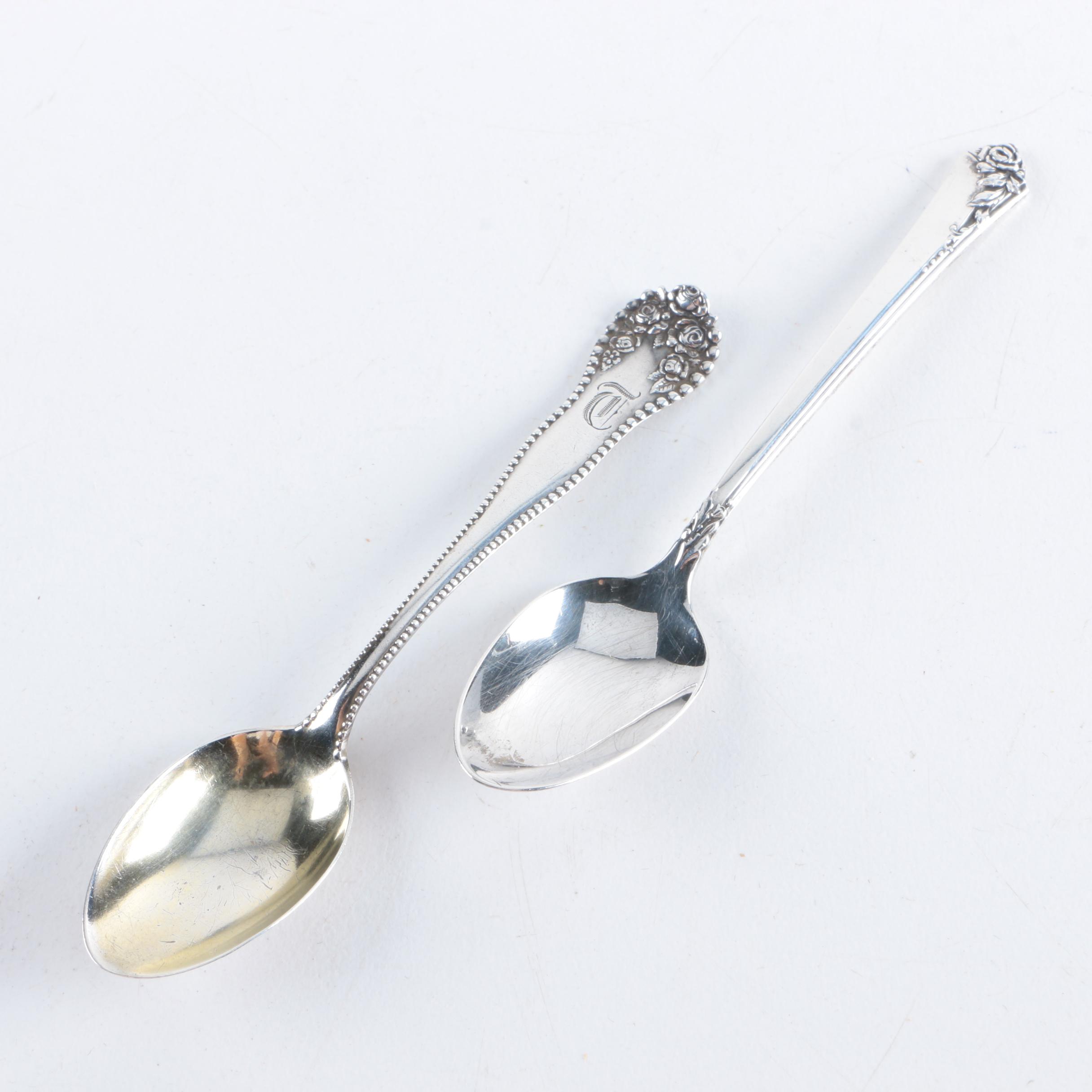 Gorham "Lancaster" and Heirloom "Damask Rose" Sterling Demitasse Spoons