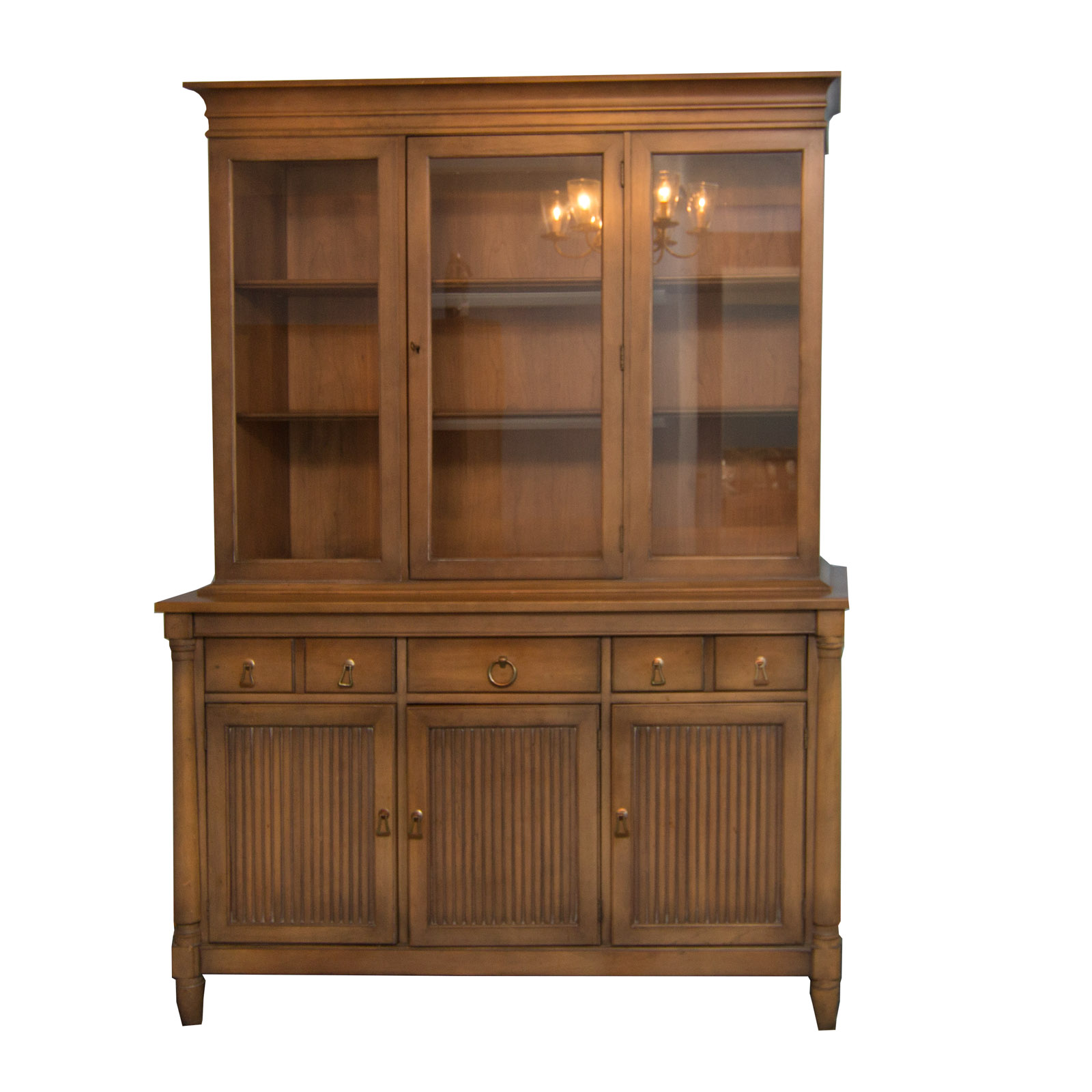 Vintage Breakfront China Cabinet by Morganton Furniture