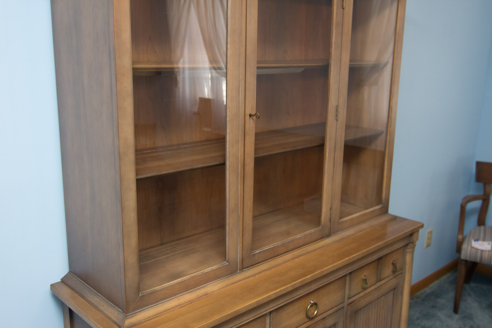 Vintage Breakfront China Cabinet by Morganton Furniture