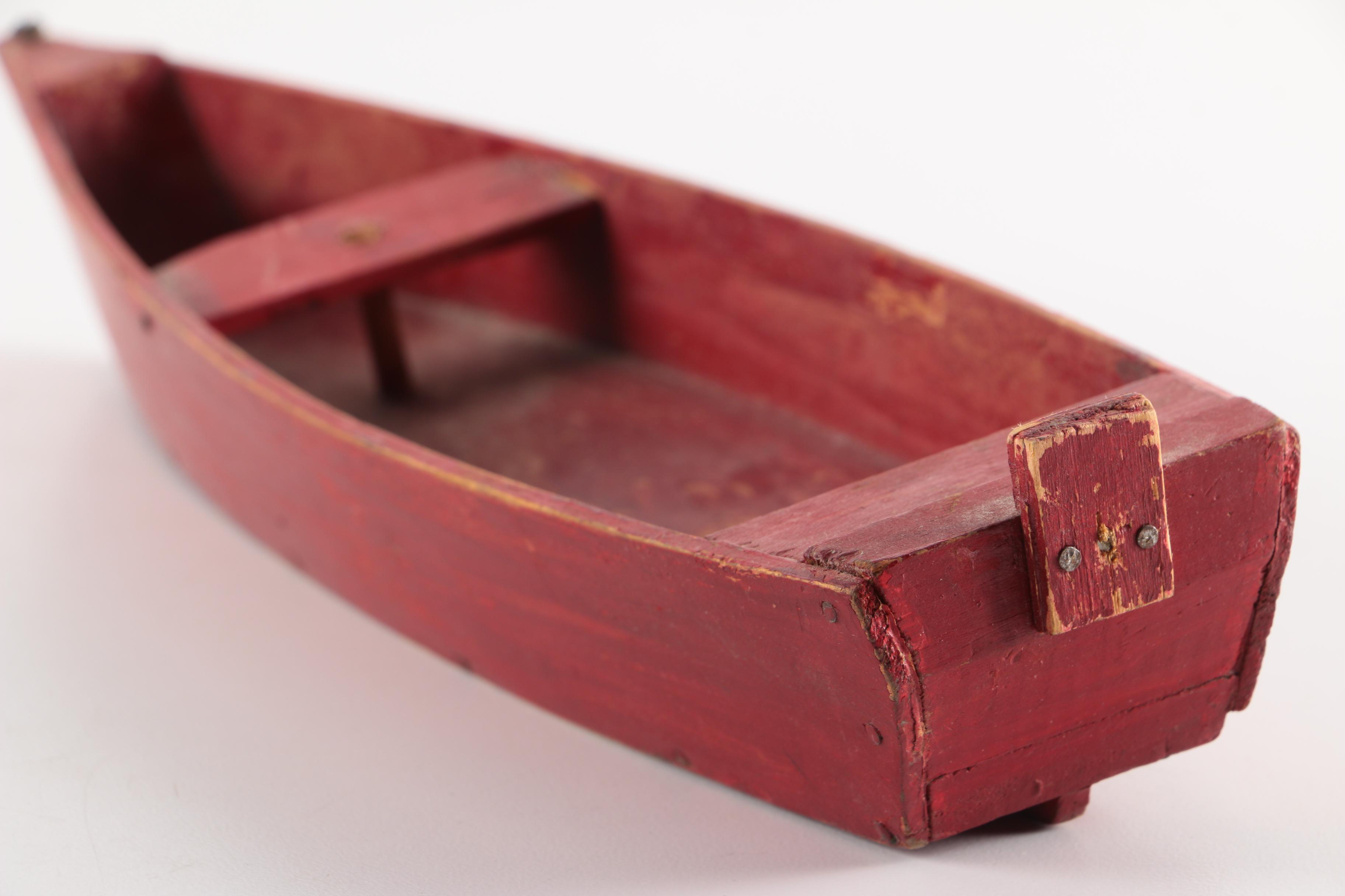 Painted Wooden Model Canoes