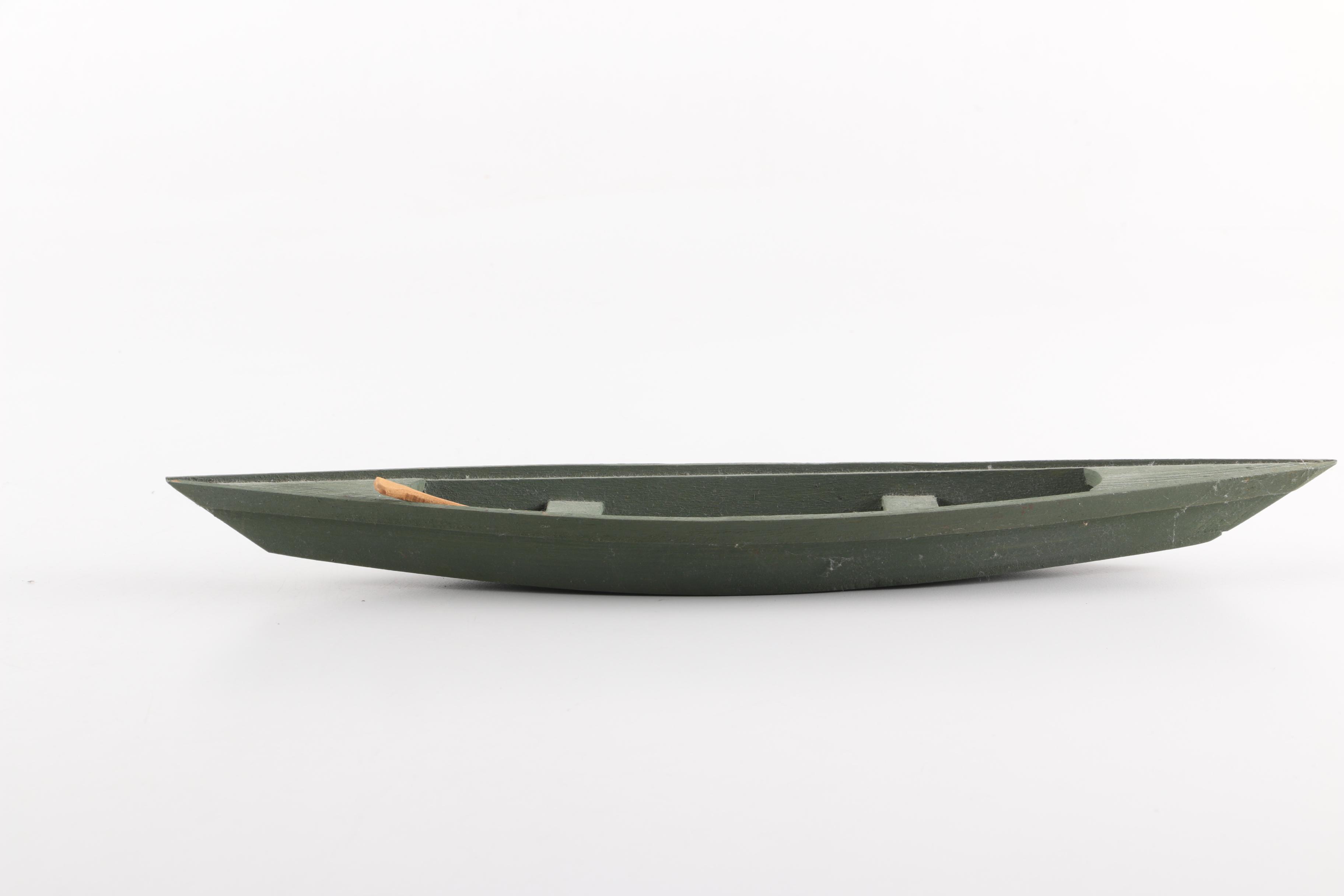 Painted Wooden Model Canoes