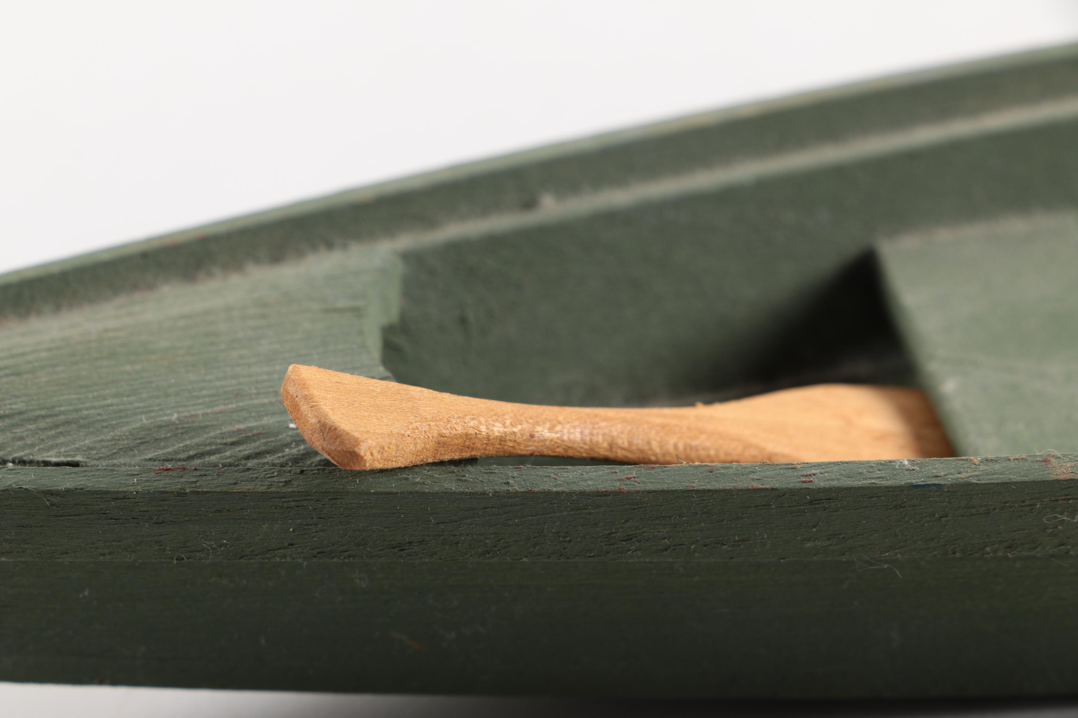 Painted Wooden Model Canoes