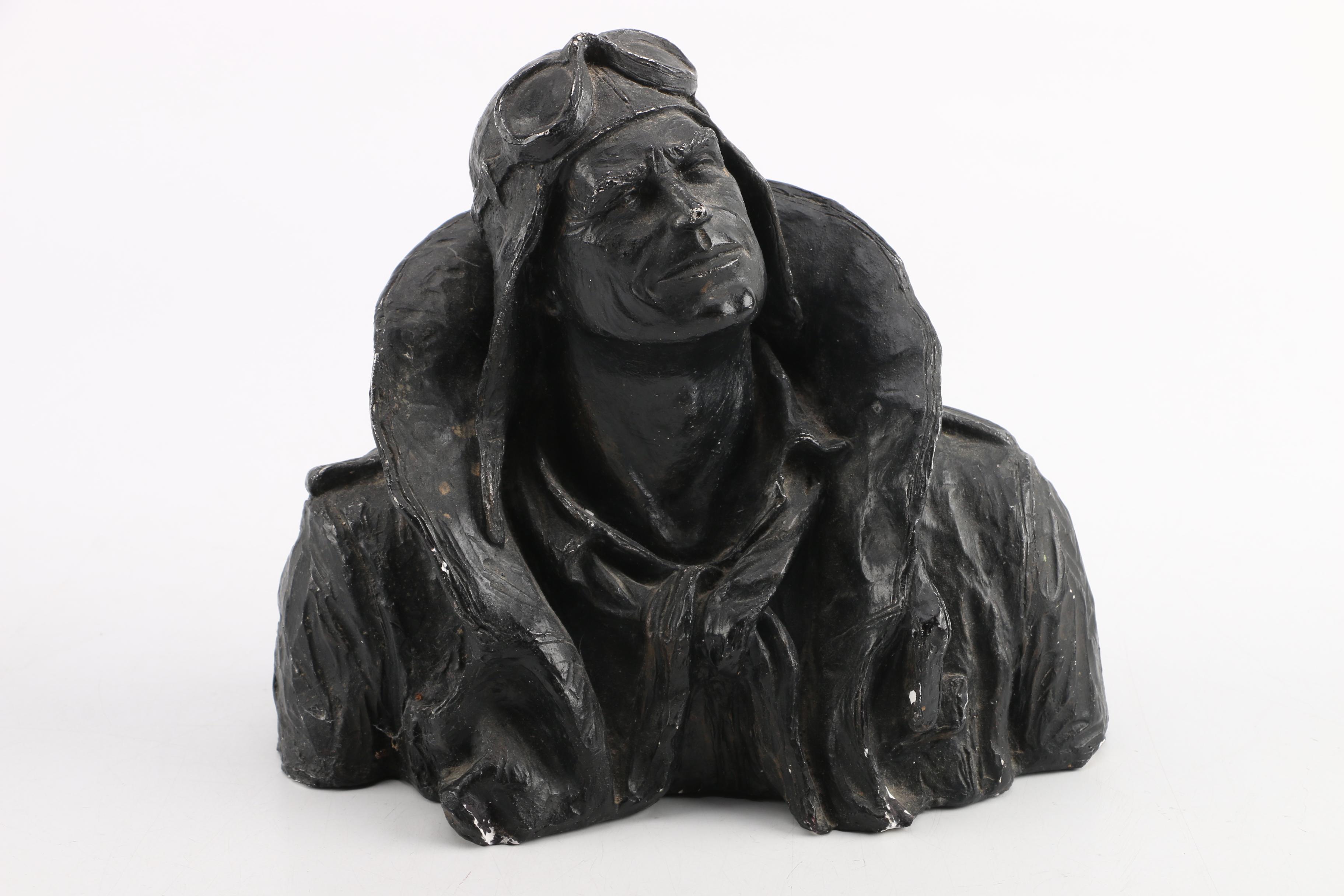 Michel Garmin 1973 Bust of Charles Lindbergh