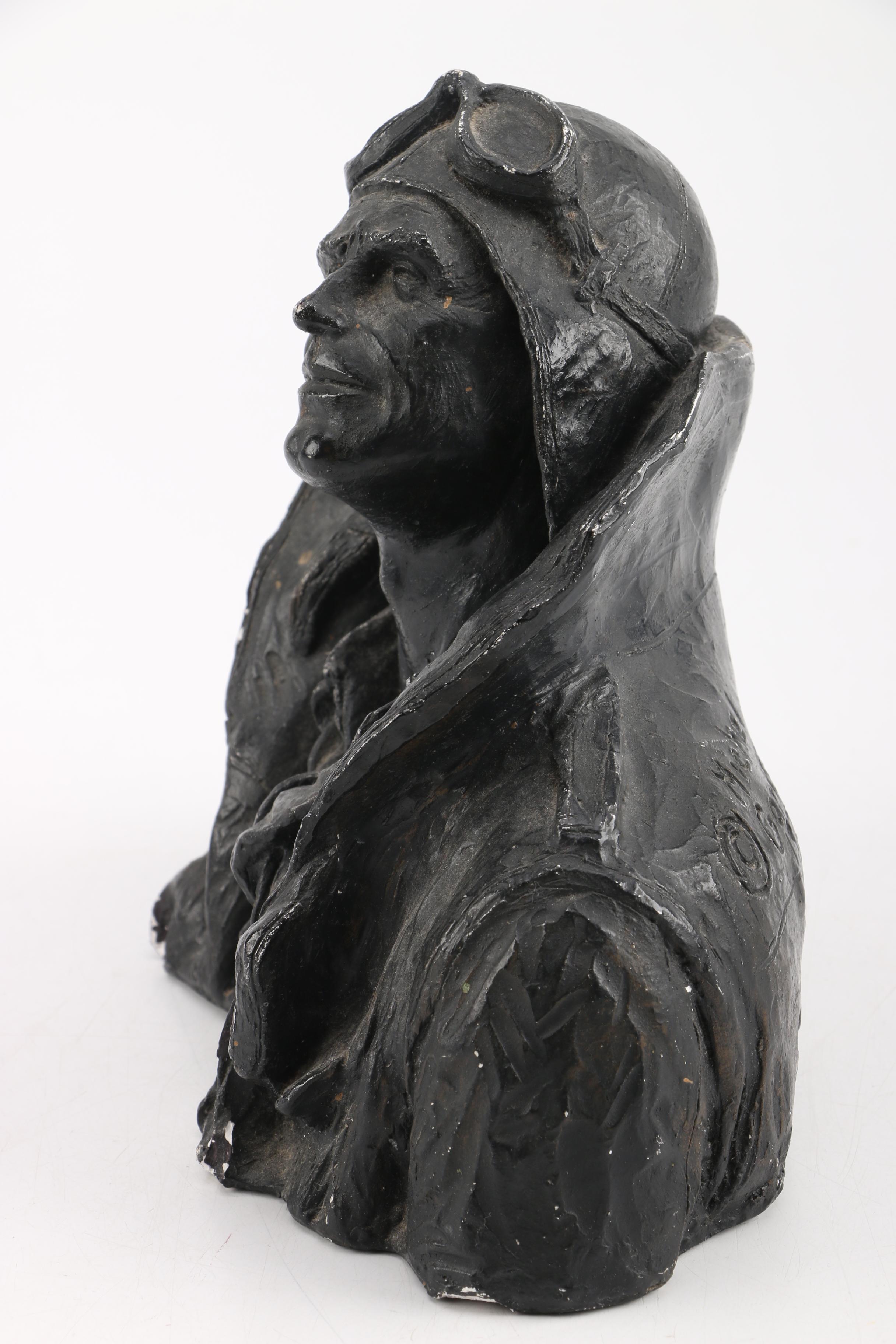 Michel Garmin 1973 Bust of Charles Lindbergh