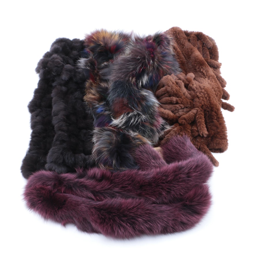 Rabbit and Fox Fur Scarves