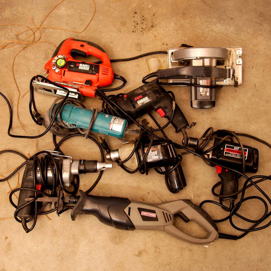 Power Tools Including Black & Decker, Skil, Makita and Craftsman