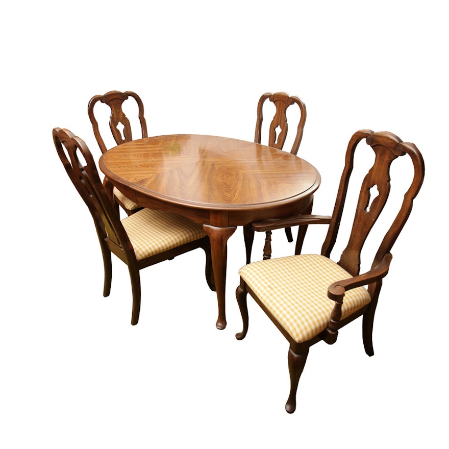 Queen Anne Style Dining Table and Chairs