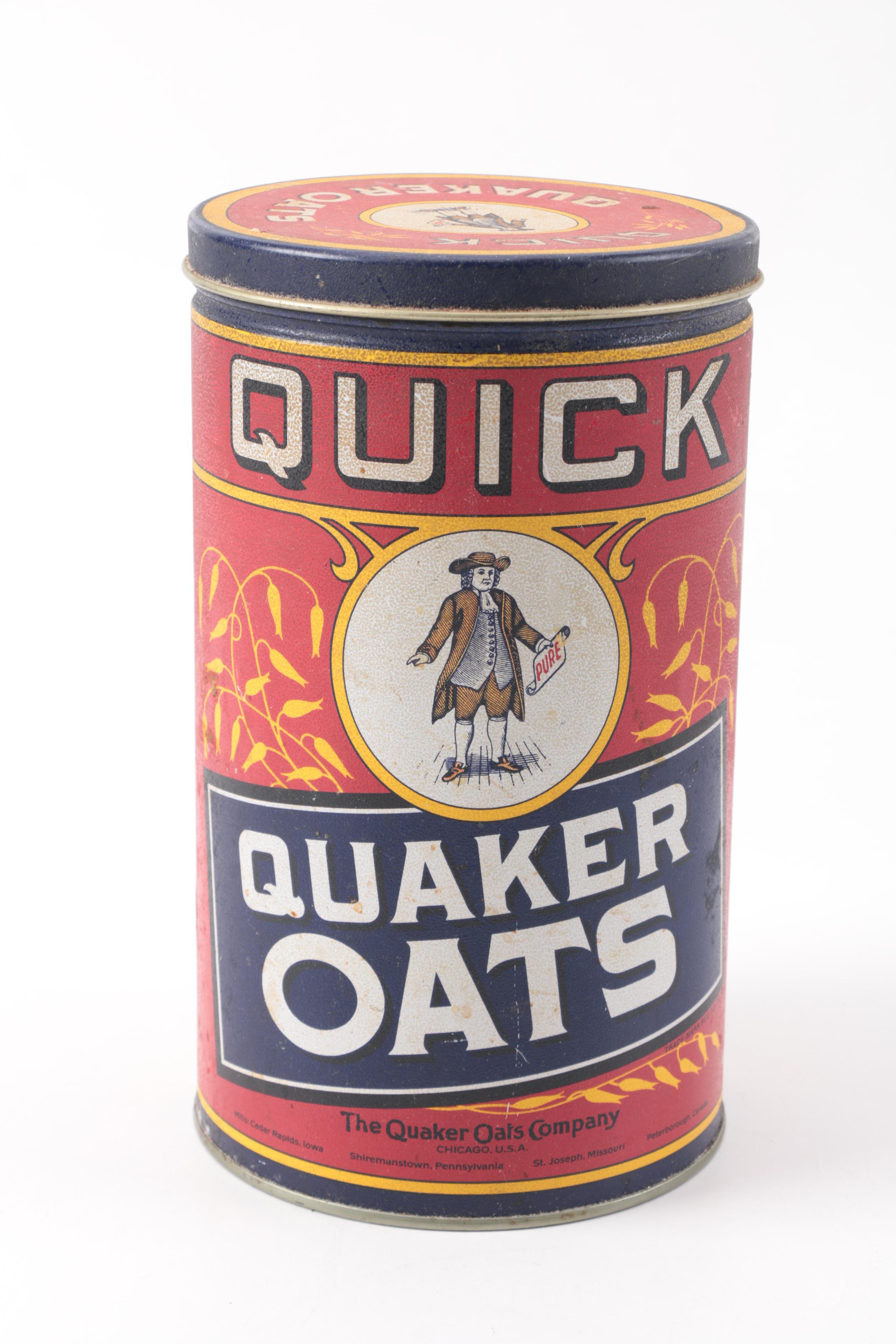Vintage Maxwell House Tin with Limited Edition Quaker Oats Reproduction Tin