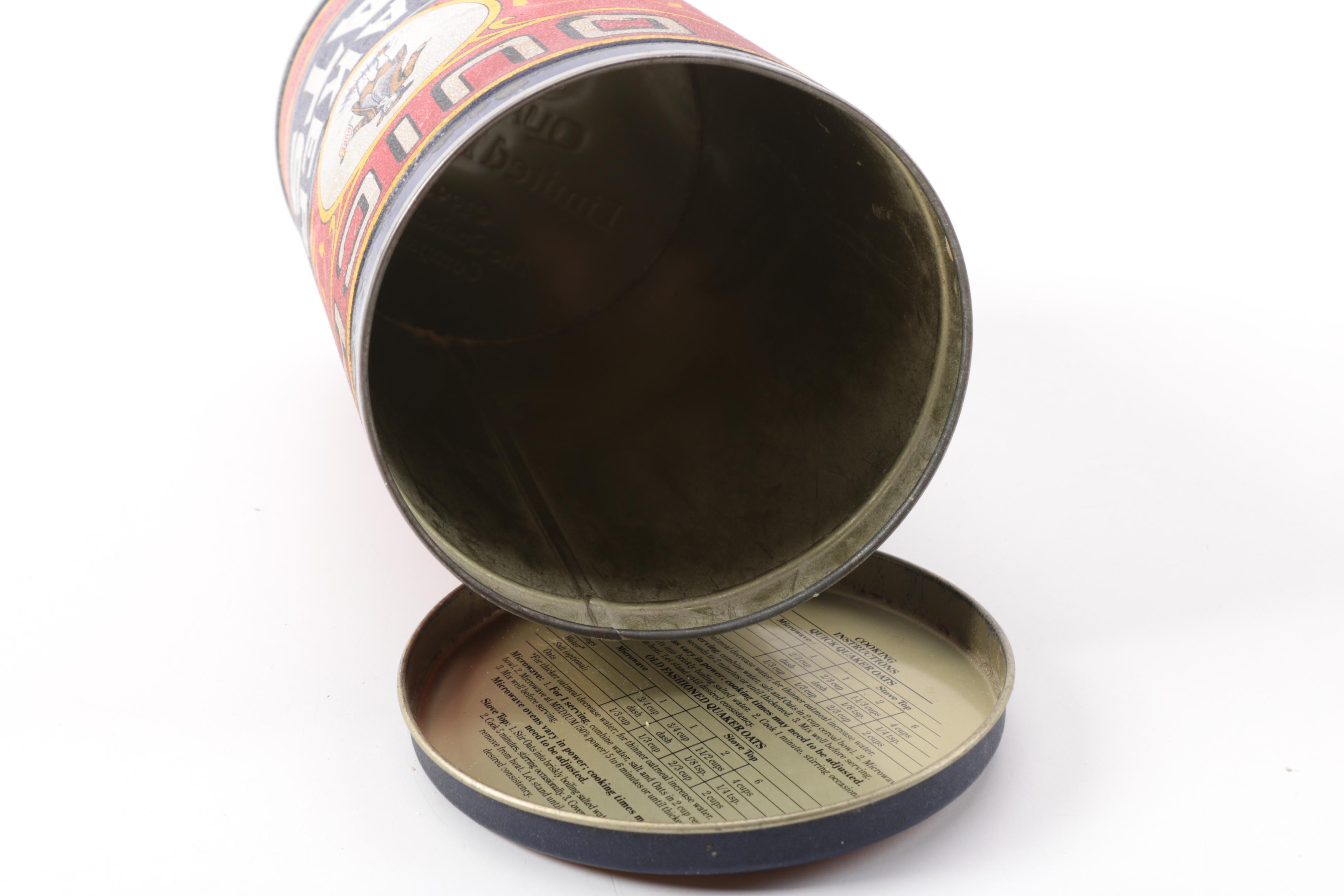 Vintage Maxwell House Tin with Limited Edition Quaker Oats Reproduction Tin