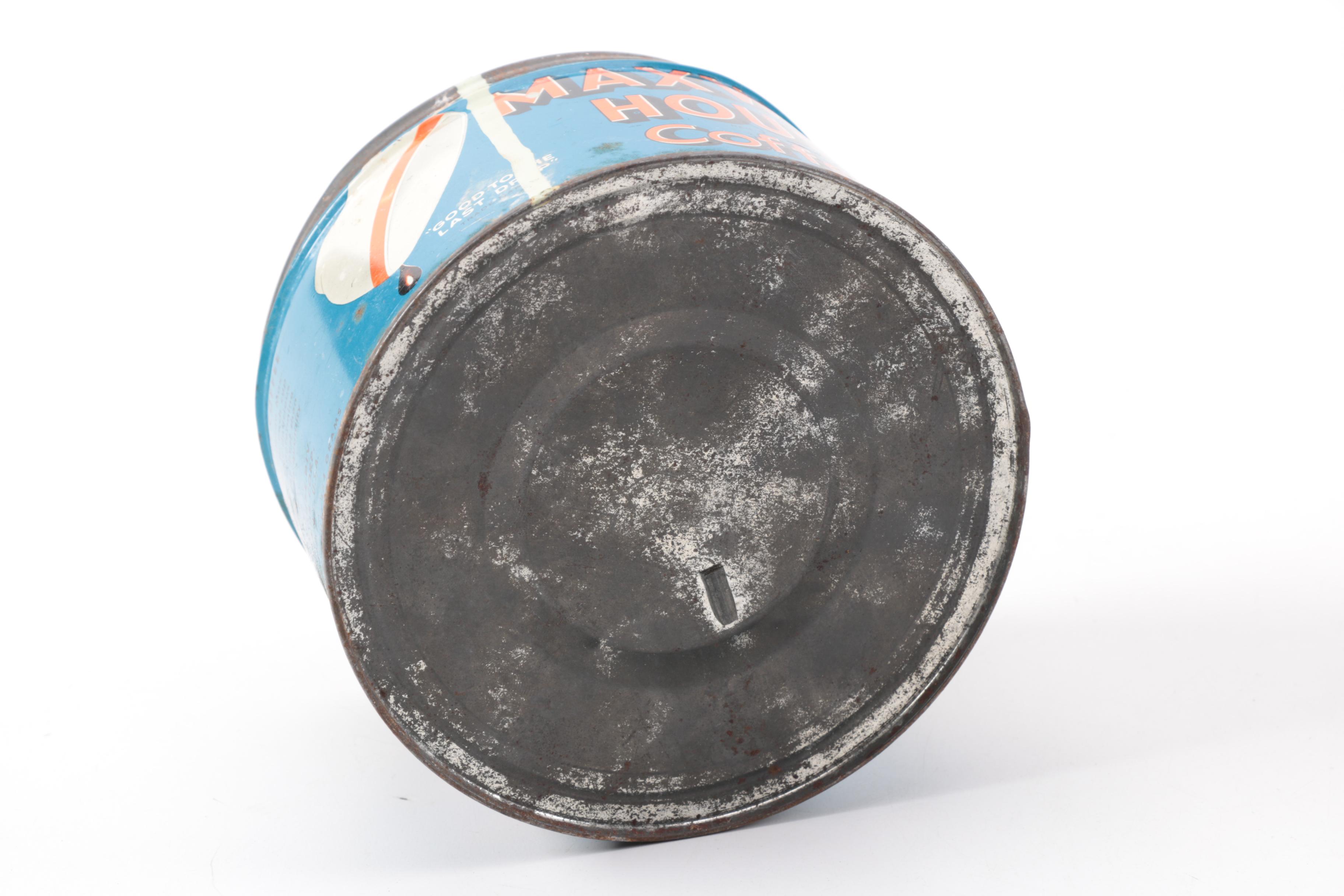 Vintage Maxwell House Tin with Limited Edition Quaker Oats Reproduction Tin