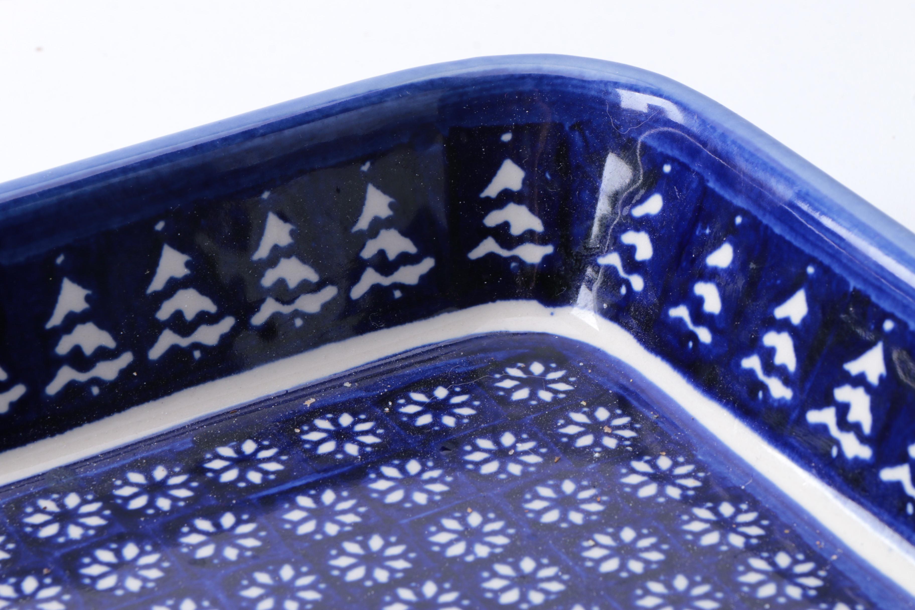 Zaklady Boleslawiec Winter Themed Baking Dish