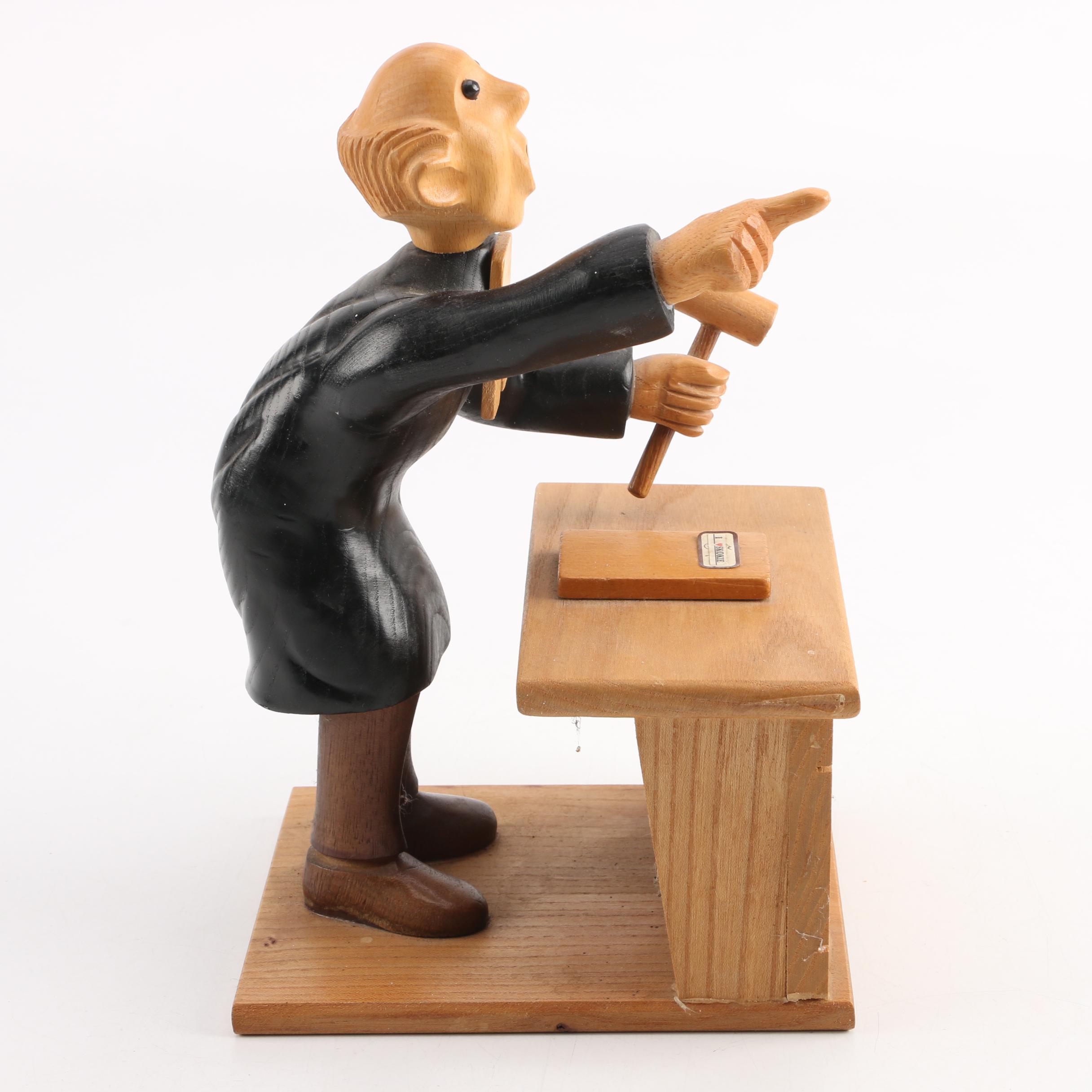 Vintage Romer Hand Carved Wooden Judge Figurine