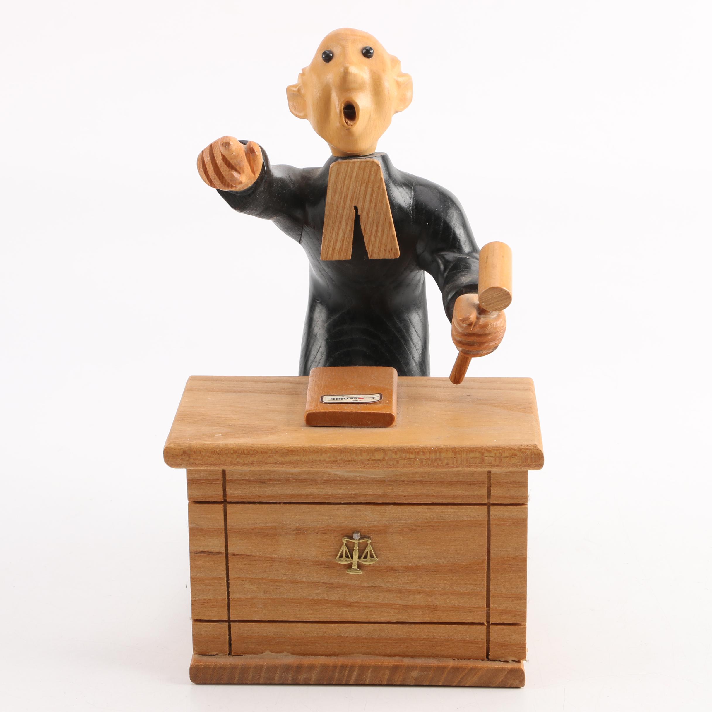 Vintage Romer Hand Carved Wooden Judge Figurine
