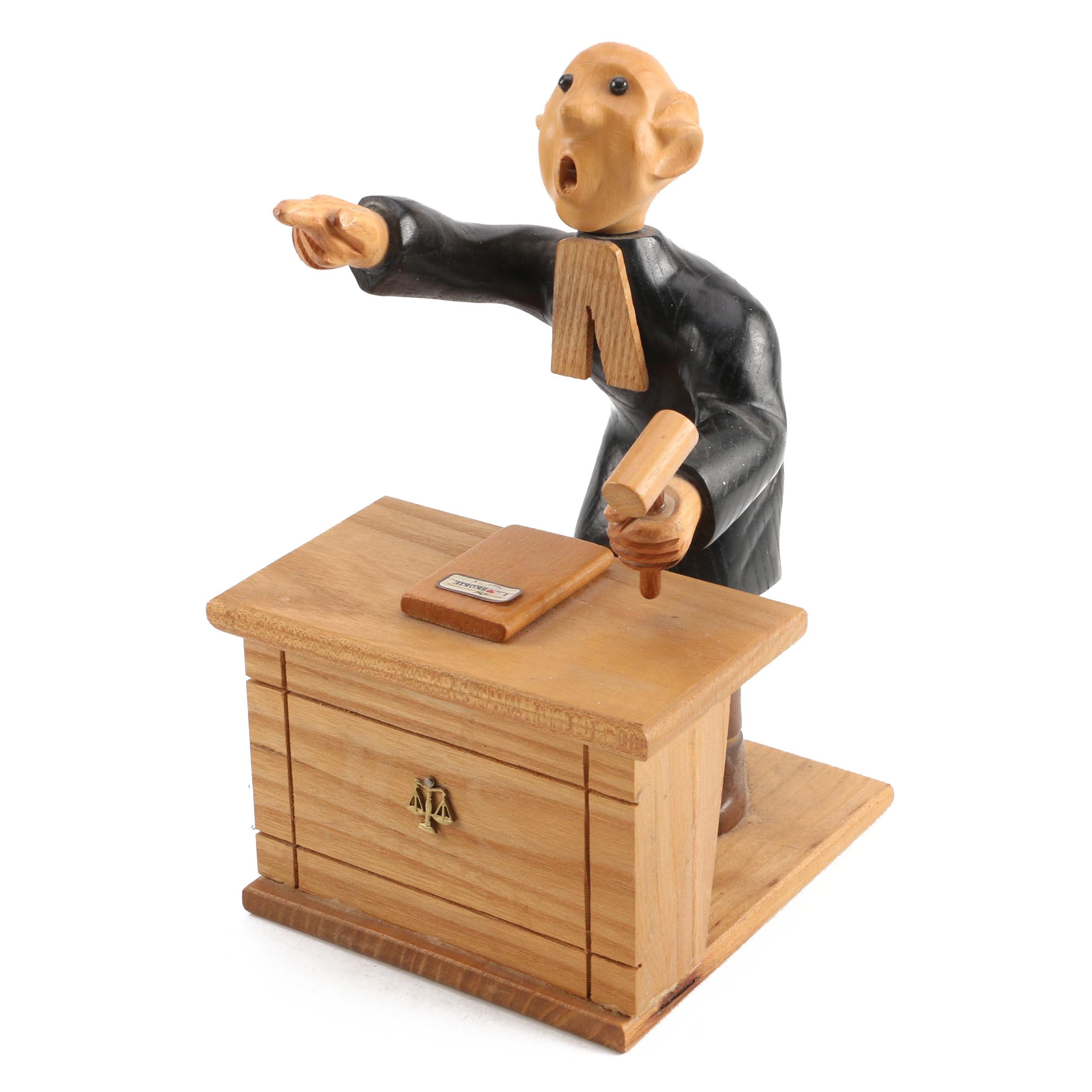 Vintage Romer Hand Carved Wooden Judge Figurine