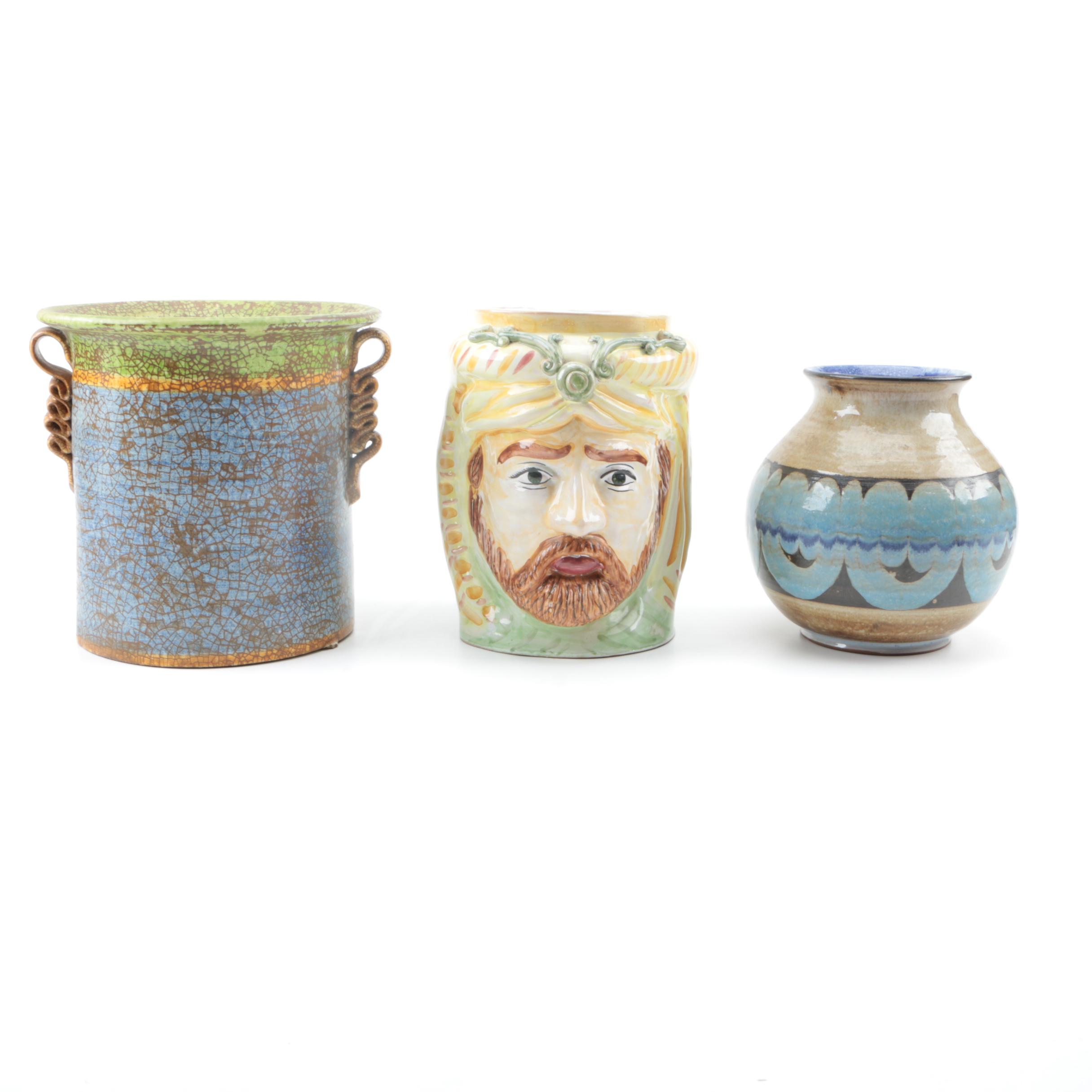 Hand-Painted Ceramic Planters